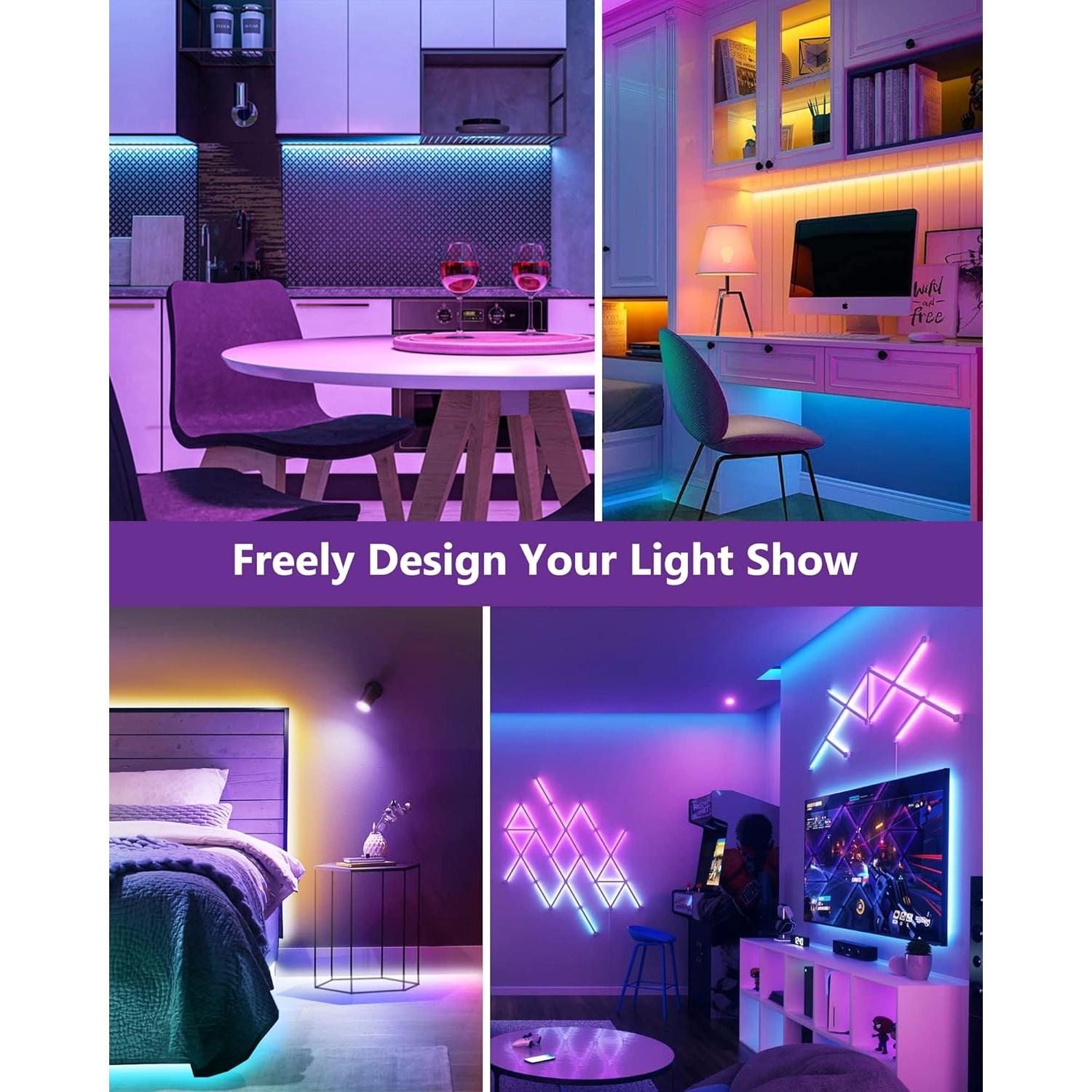 Kit de Tiras de Luz LED RGB HitLights 1.5M 3 Pcs con Control Remoto