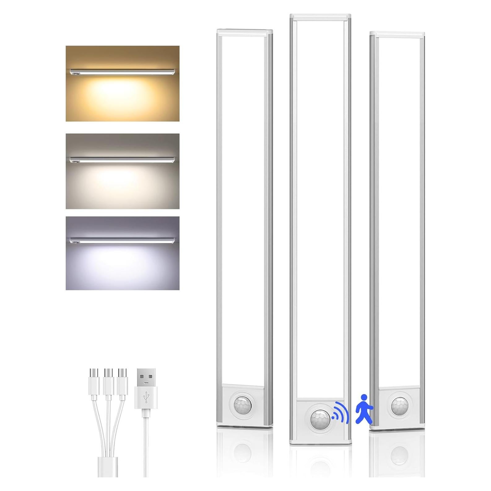 Luces LED Bajo Gabinete Inalámbricas AMETHEUS 20.32cm 3 Pcs