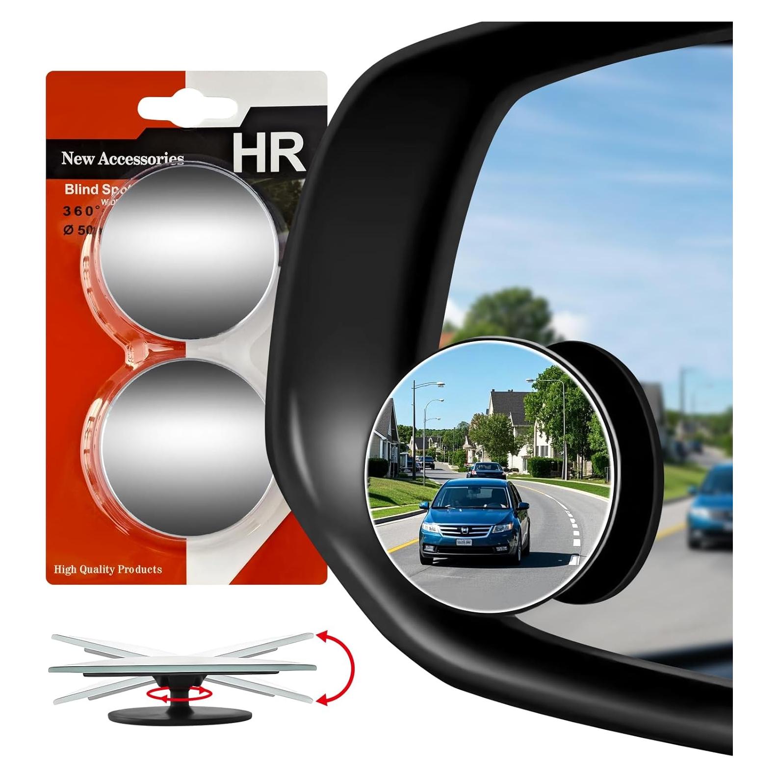 Espejo de Punto Ciego Aenfaiy Redondo 5.08 cm Ajustable - Paquete de 2