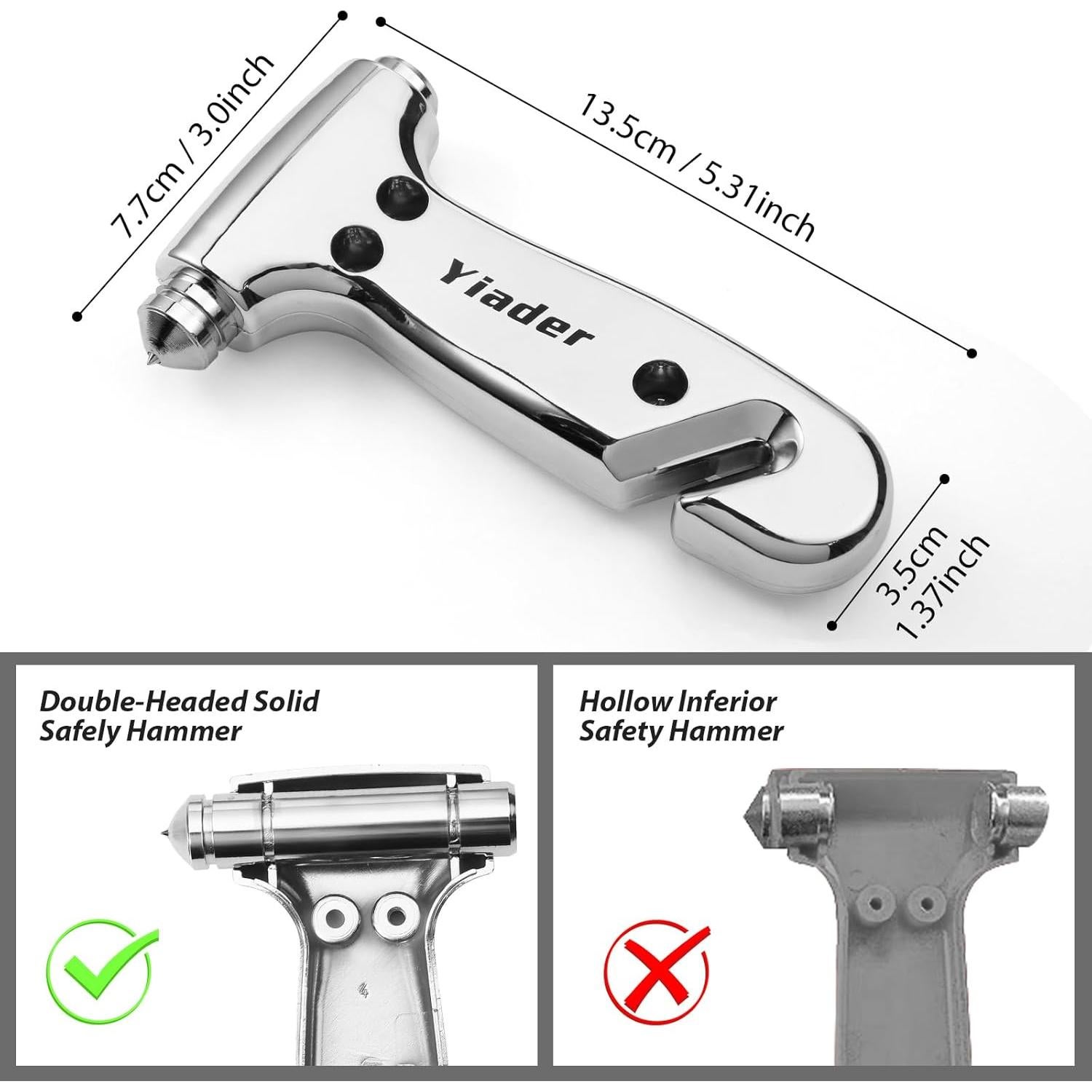 Rompe Ventanas de Auto Yiader AQCMS+DS 3 en 1 Negro Plata