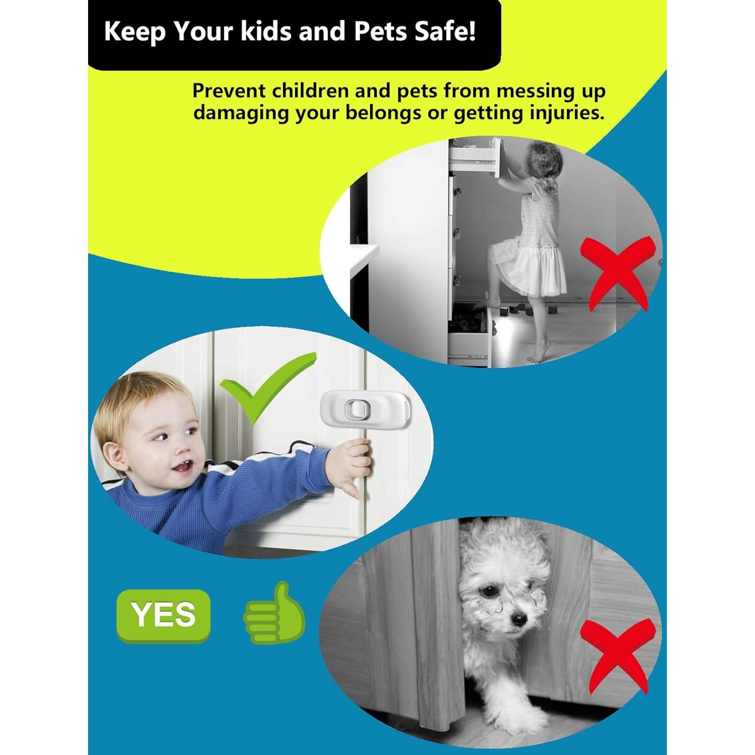 Candado para Refrigerador a Prueba de Niños PENMAMA - 4 Unidades