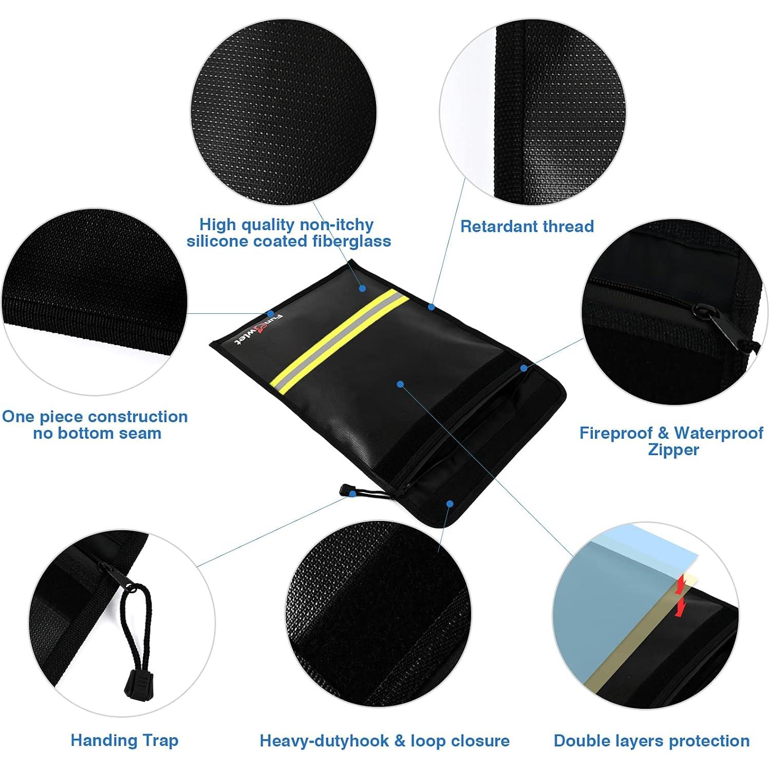 Bolsa a Prueba de Fuego y Agua FunOwlet 38.1x27.9cm Negra