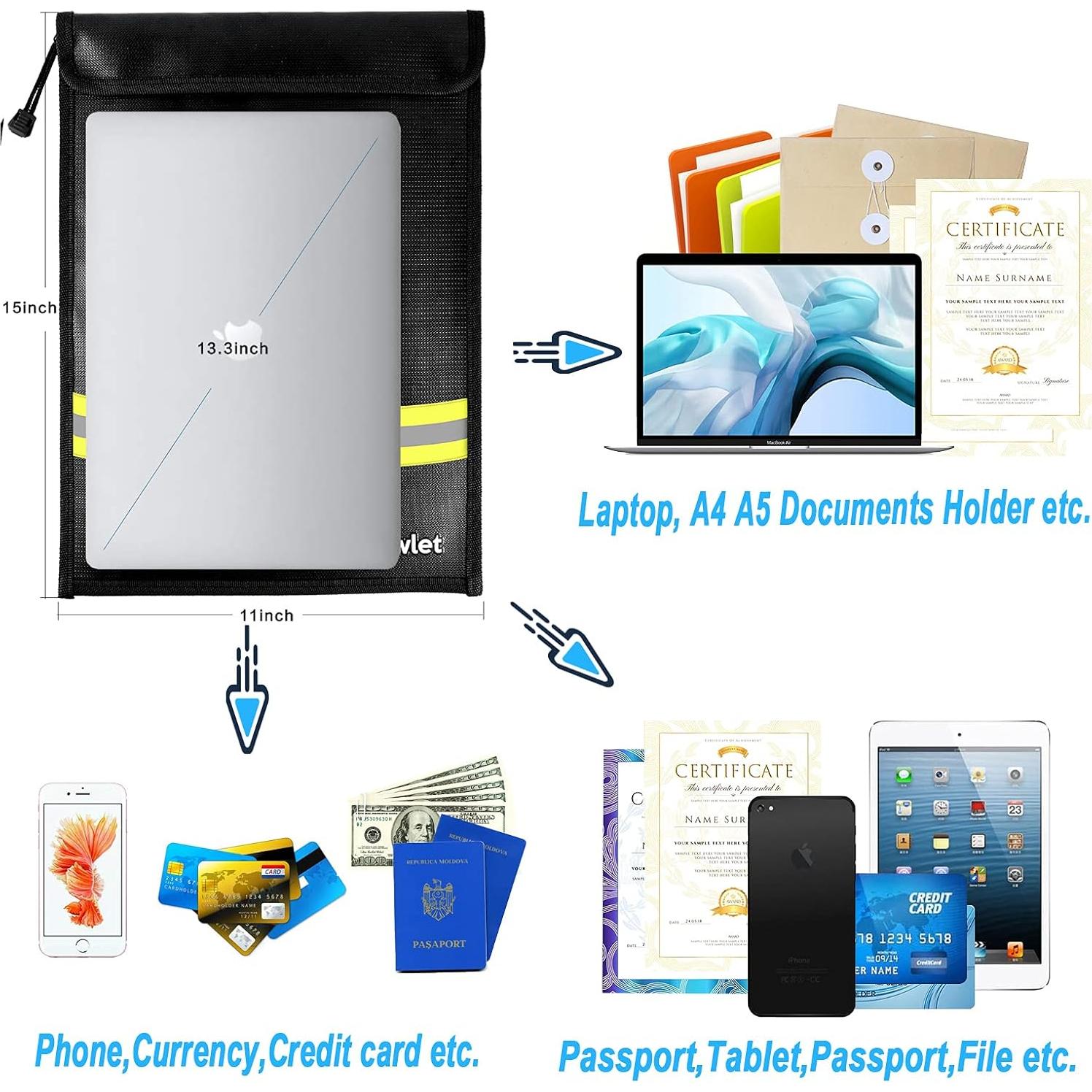 Bolsa a Prueba de Fuego y Agua FunOwlet 38.1x27.9cm Negra