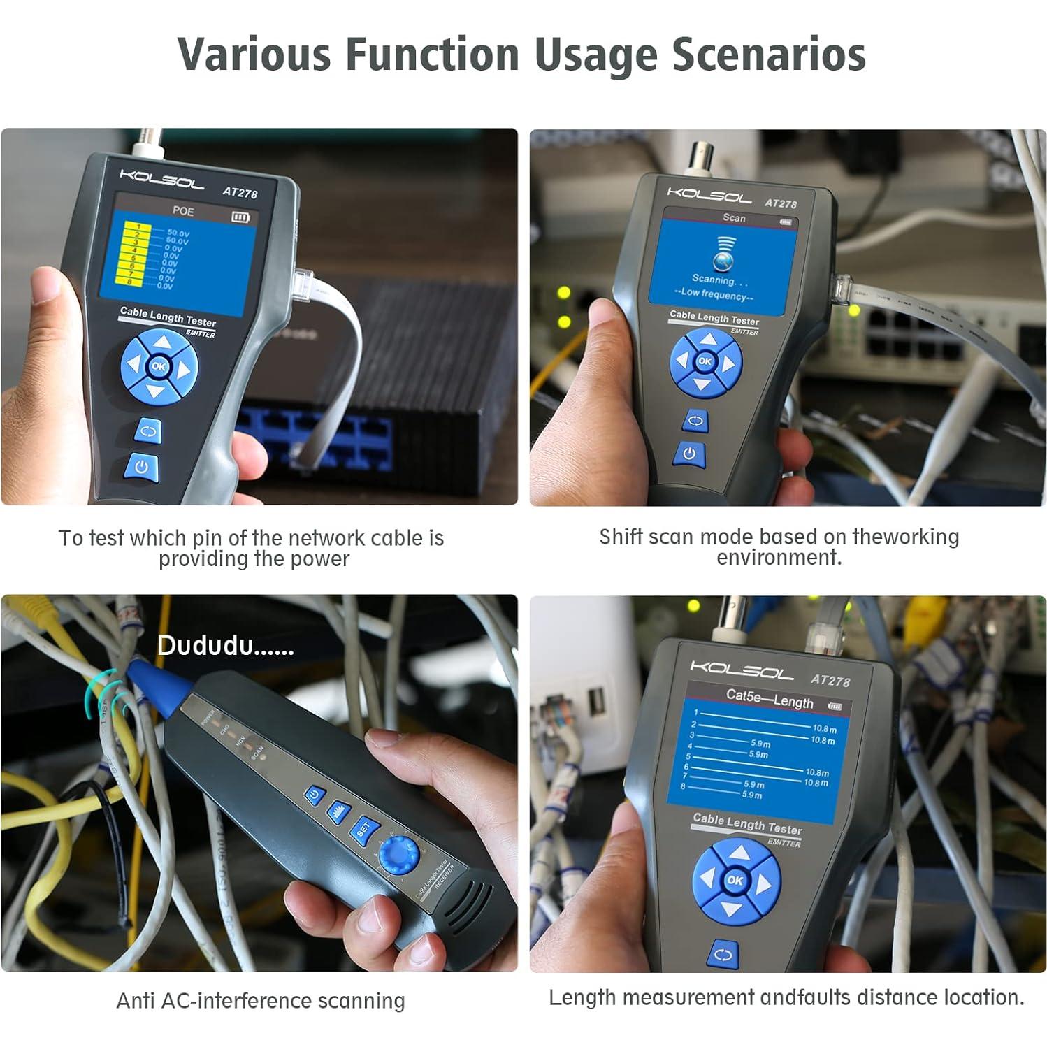 Probador de Cable de Red NOYAFA AT278 TDR LCD Multifuncional
