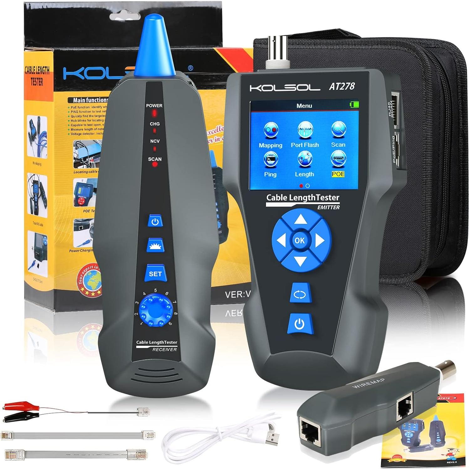 Probador de Cable de Red NOYAFA AT278 TDR LCD Multifuncional