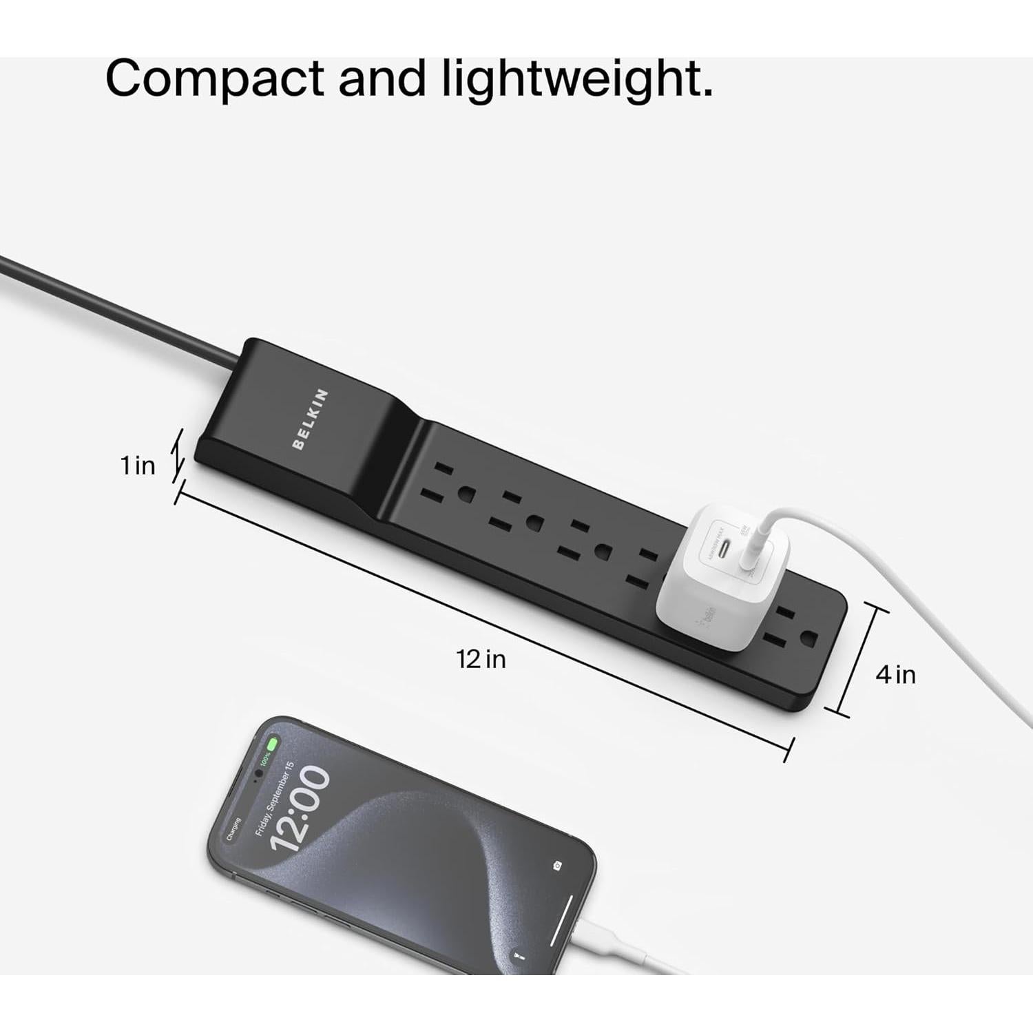 Regleta de Protección Sobretensiones Belkin 6 Salidas 600 Julios