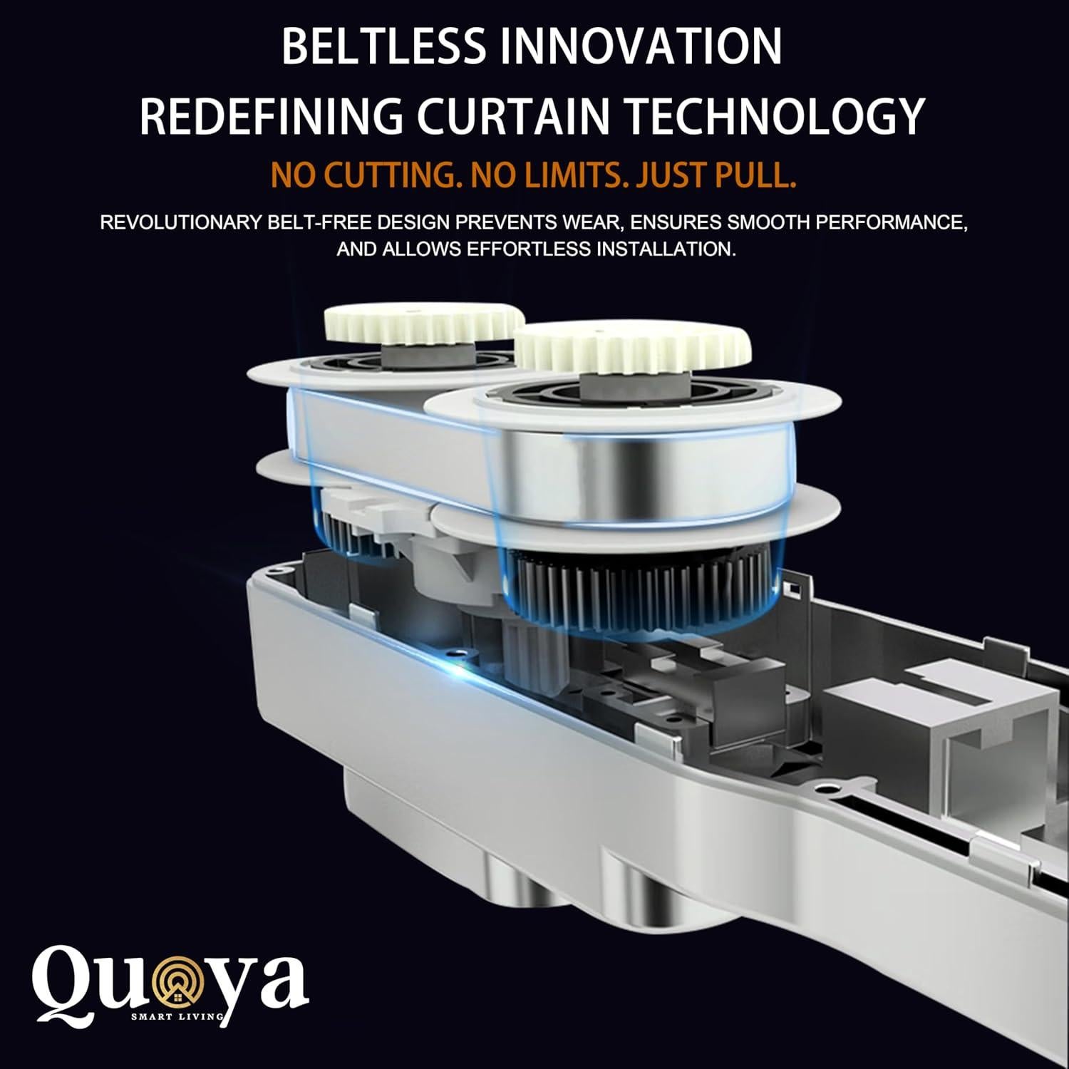 Pista de Cortina Eléctrica Quoya BL01 Ajustable 7m Control Remoto