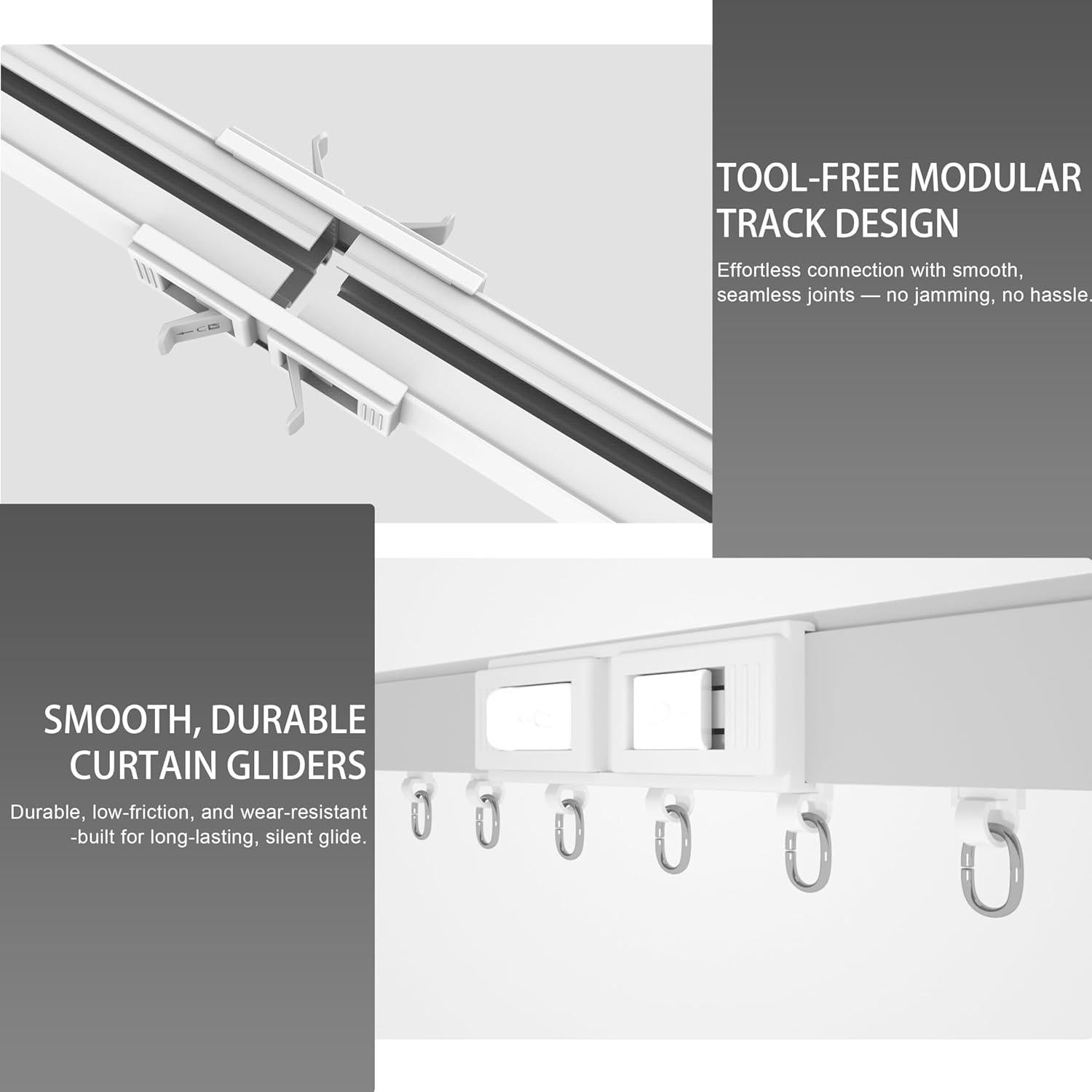 Pista de Cortina Eléctrica Quoya BL01 Ajustable 7m Control Remoto