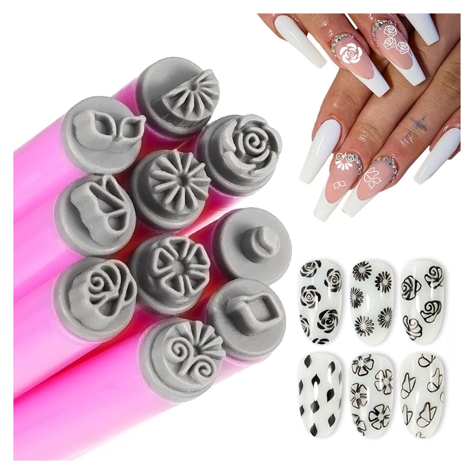 Set de 10 Bolígrafos de Estampado de Uñas WOKOTO Rosa