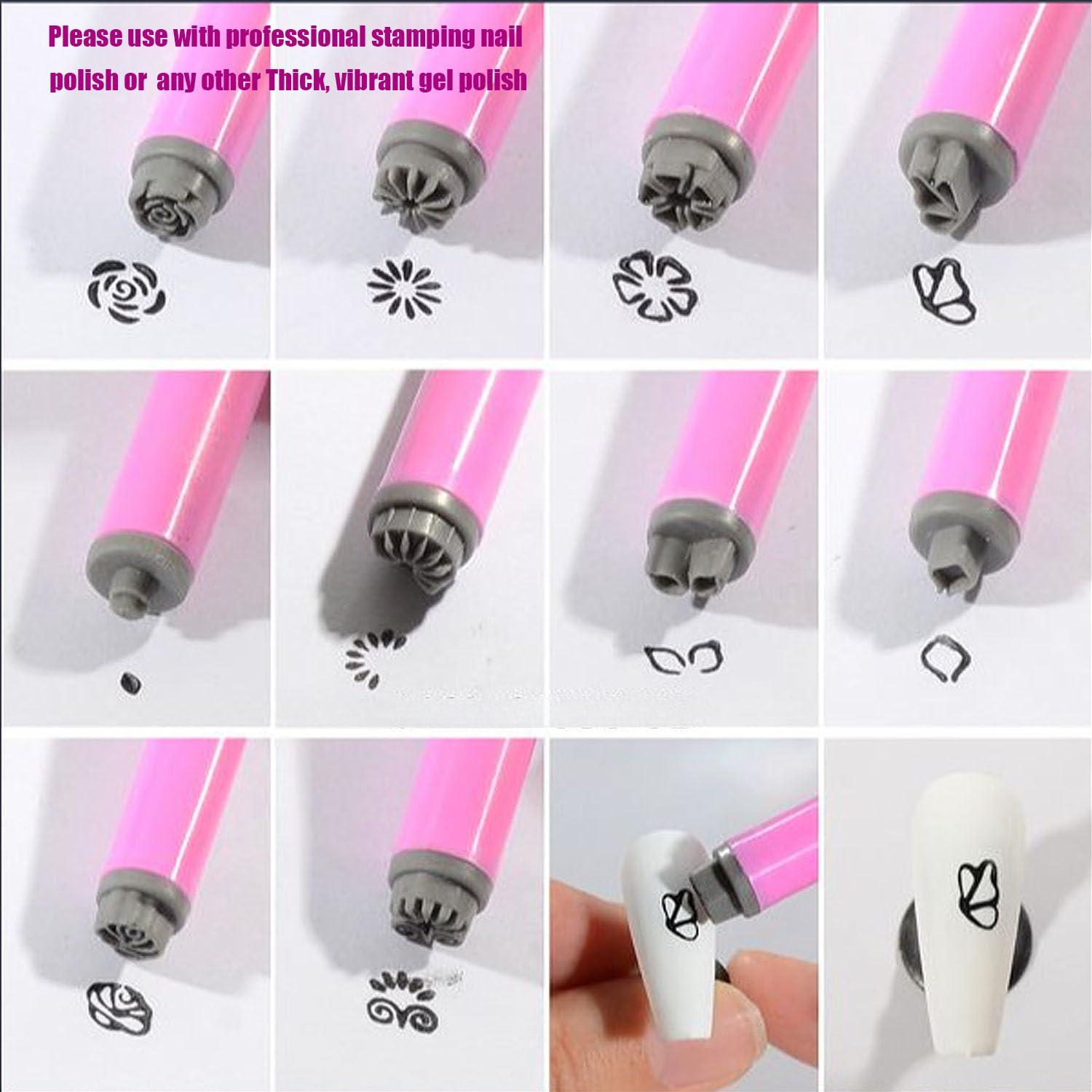 Set de 10 Bolígrafos de Estampado de Uñas WOKOTO Rosa