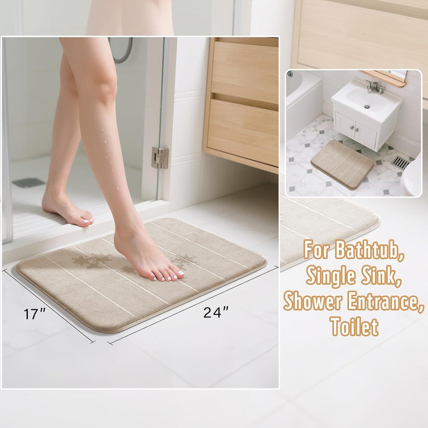 Alfombra de Baño Yimobra Espuma de Memoria 61x43 cm Beige