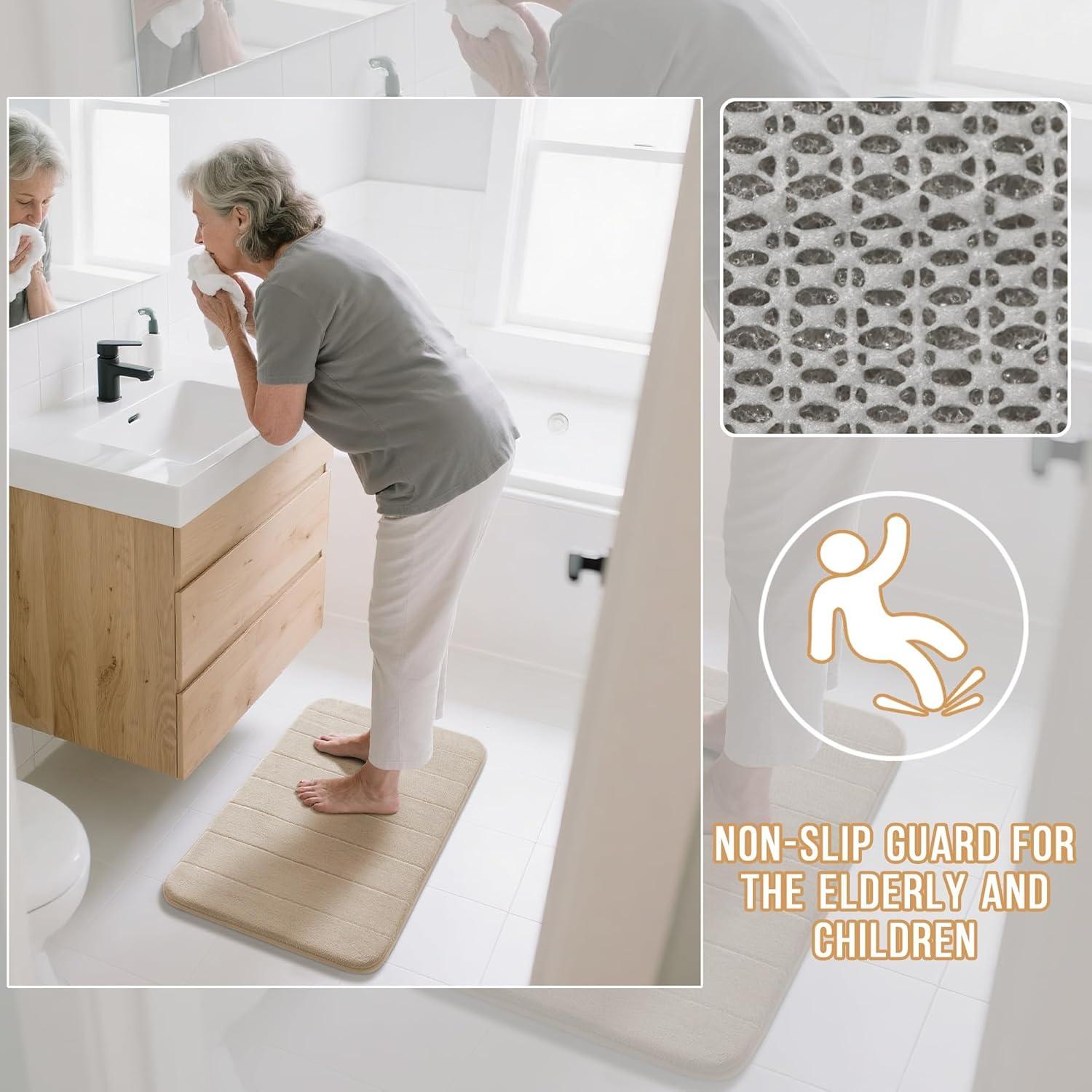 Alfombra de Baño Yimobra Espuma de Memoria 61x43 cm Beige