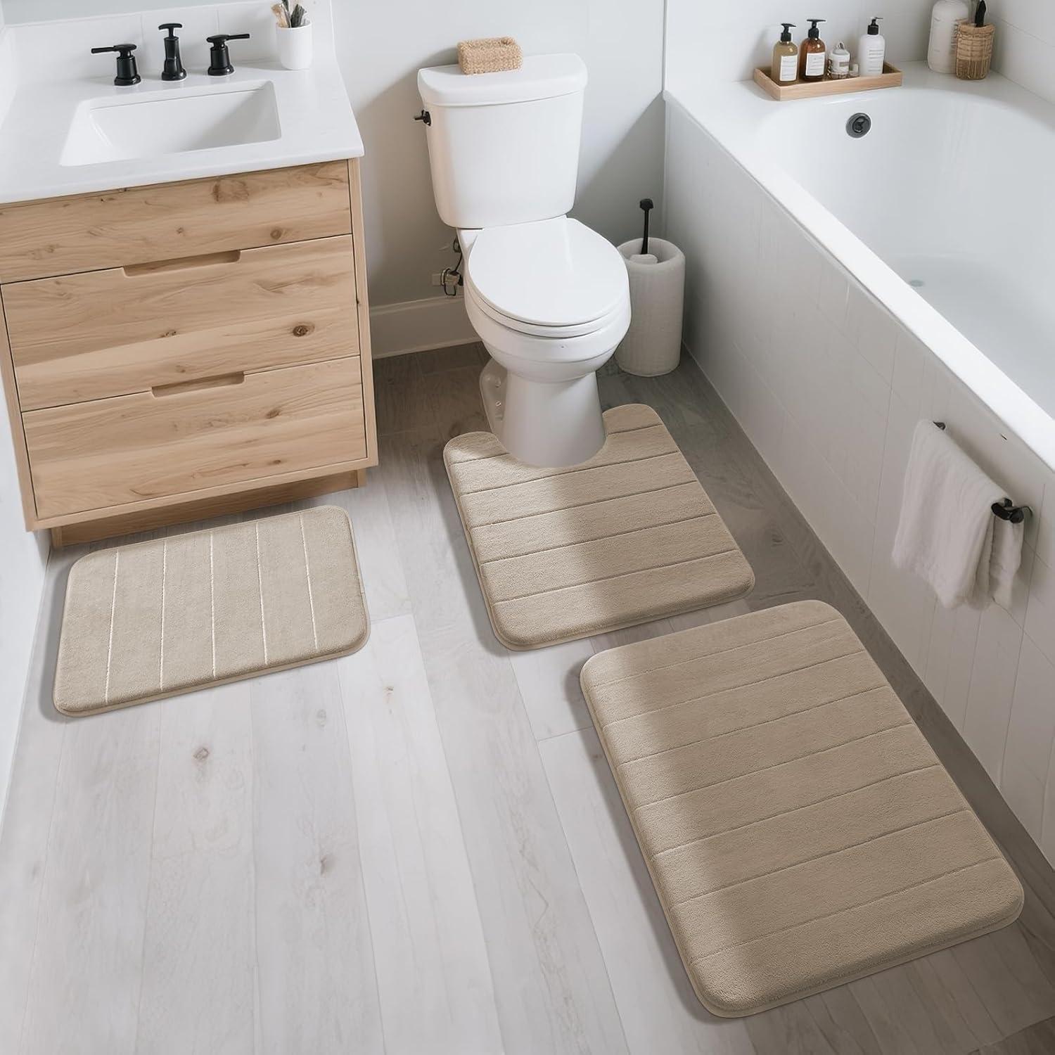 Alfombra de Baño Yimobra Espuma de Memoria 61x43 cm Beige
