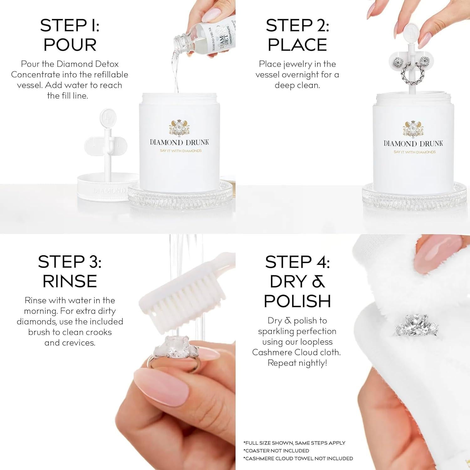 Kit de Limpieza de Joyería Fina Diamond Drunk - No Tóxico