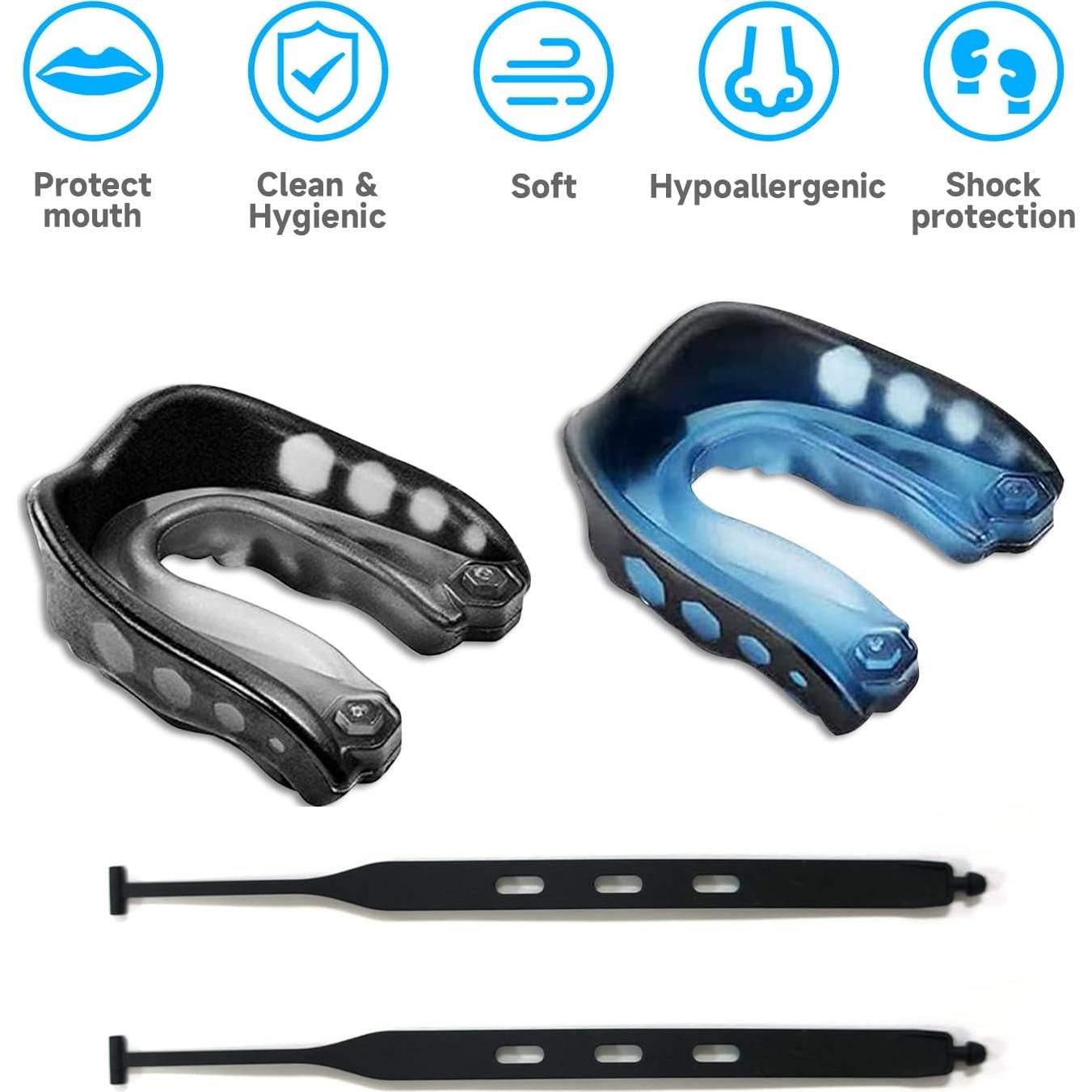 Paquete de 2 Protectores Bucales para Niños - Fútbol, Boxeo, Baloncesto