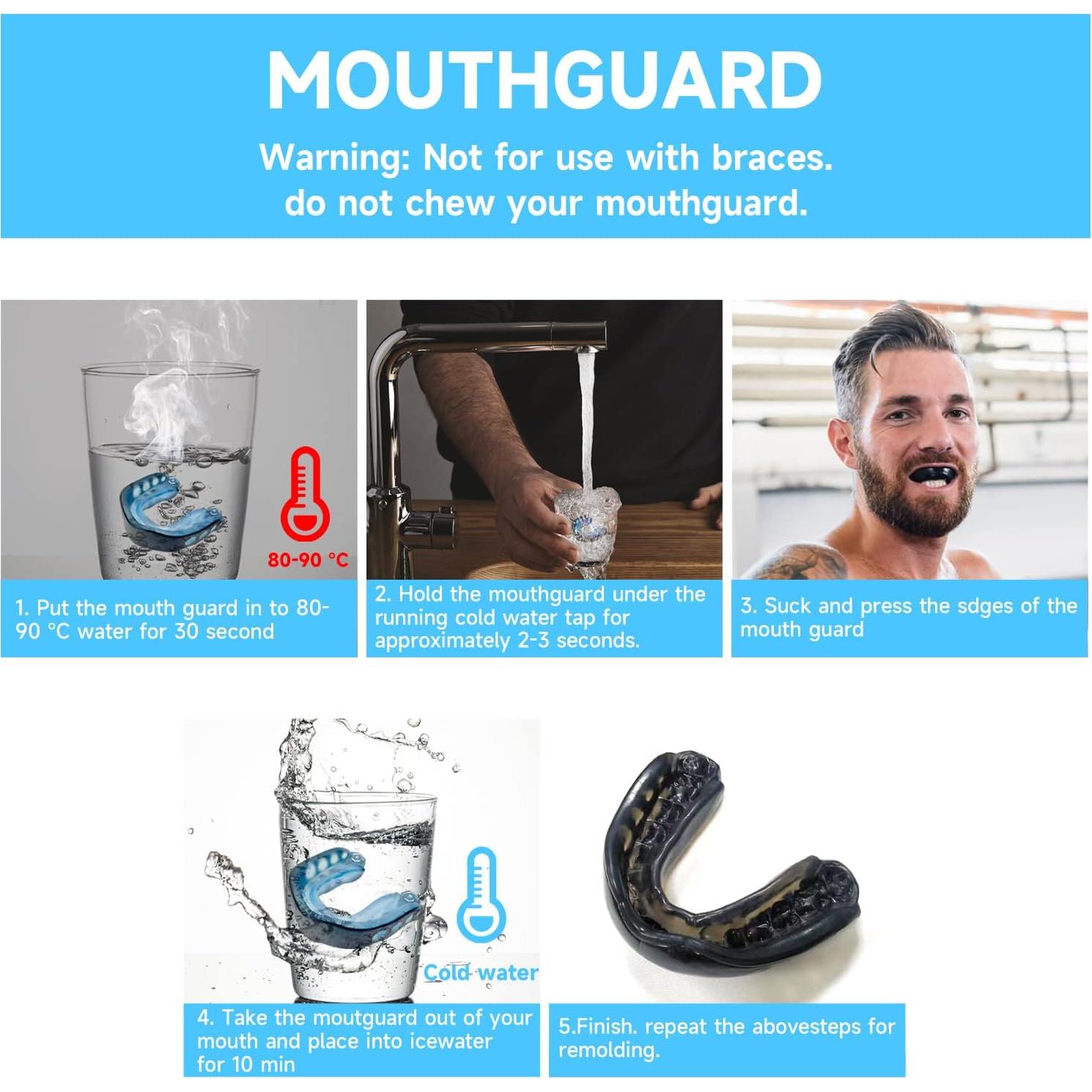 Paquete de 2 Protectores Bucales para Niños - Fútbol, Boxeo, Baloncesto