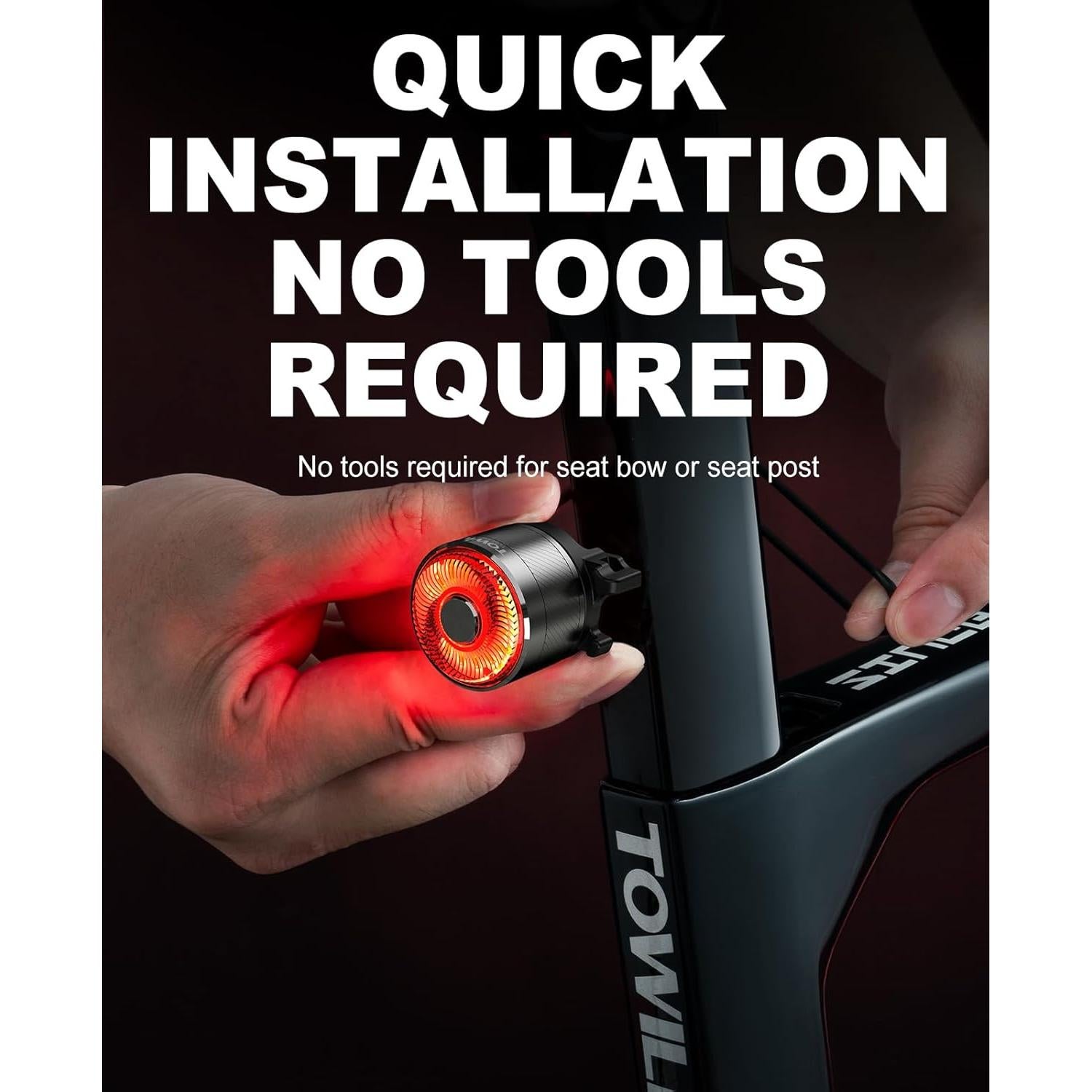 Luz Trasera de Bicicleta TOWILD TL05 LED Impermeable 5 Modos