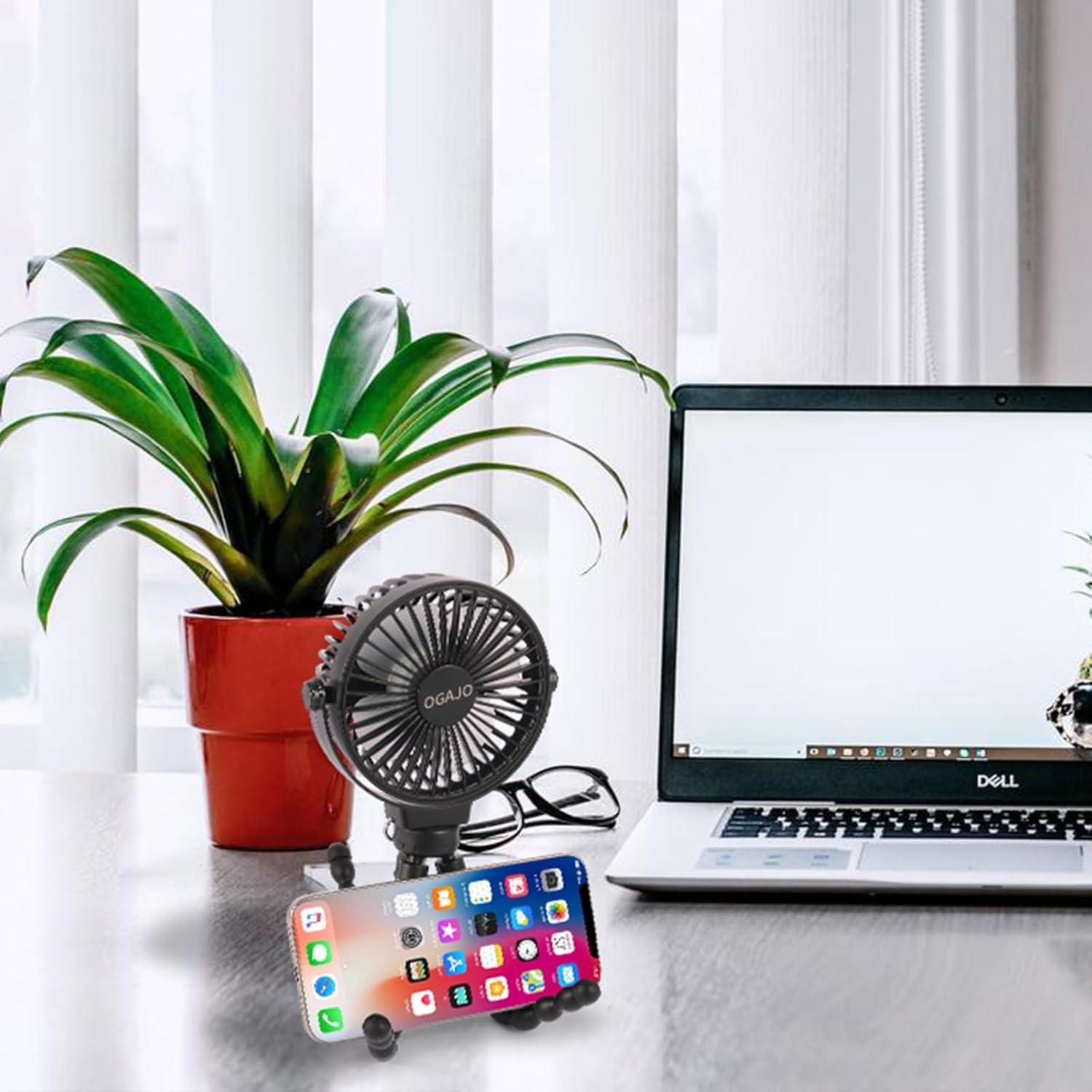 Ventilador de Cochecito OGAJO H6 Portátil USB 5200mAh 3 Velocidades