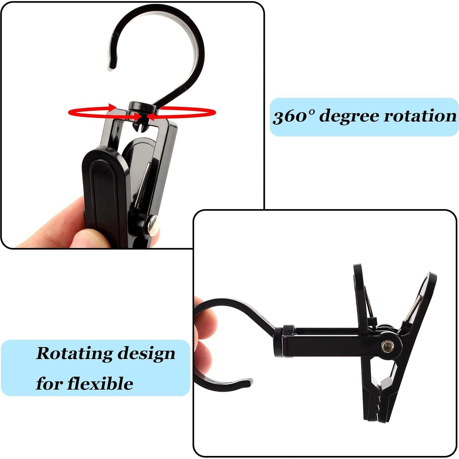 Ganchos de Lavandería VinBee 20 Pcs Plástico Negro 10.5 cm