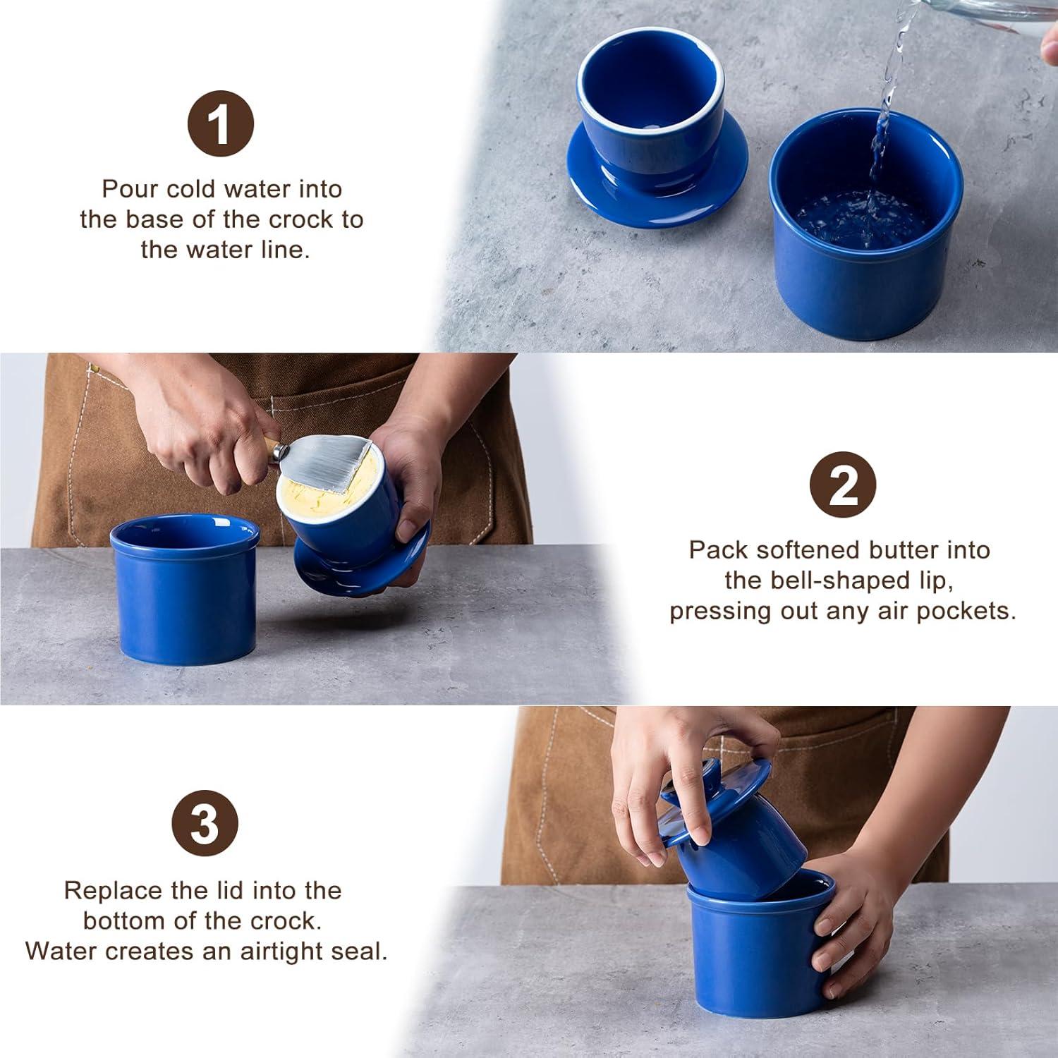 Tazón de Mantequilla Cerámica Husfunov Azul Oscuro 0.75 kg