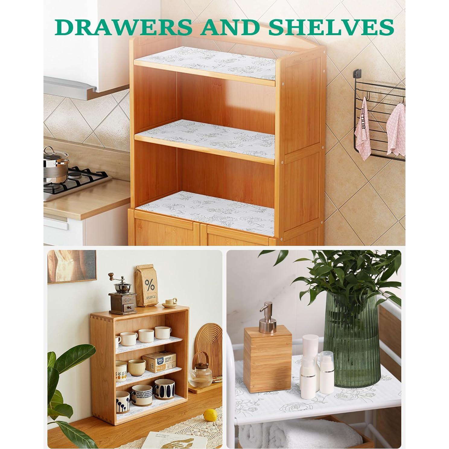 Forro de Cajón Antideslizante Insigoo Floral 30cm x 300cm