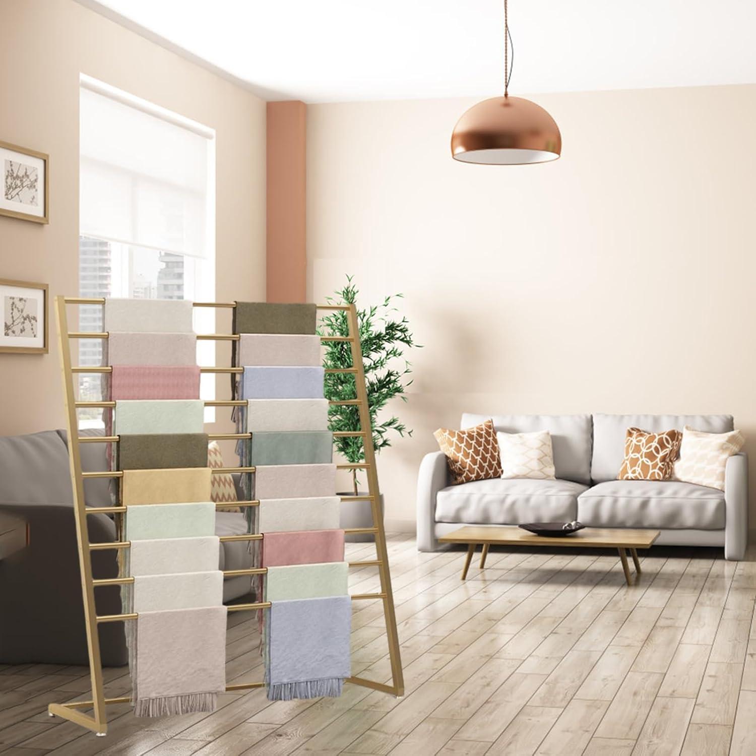 Organizador de Bufandas BIFCIOFH de Metal 10 Niveles Dorado