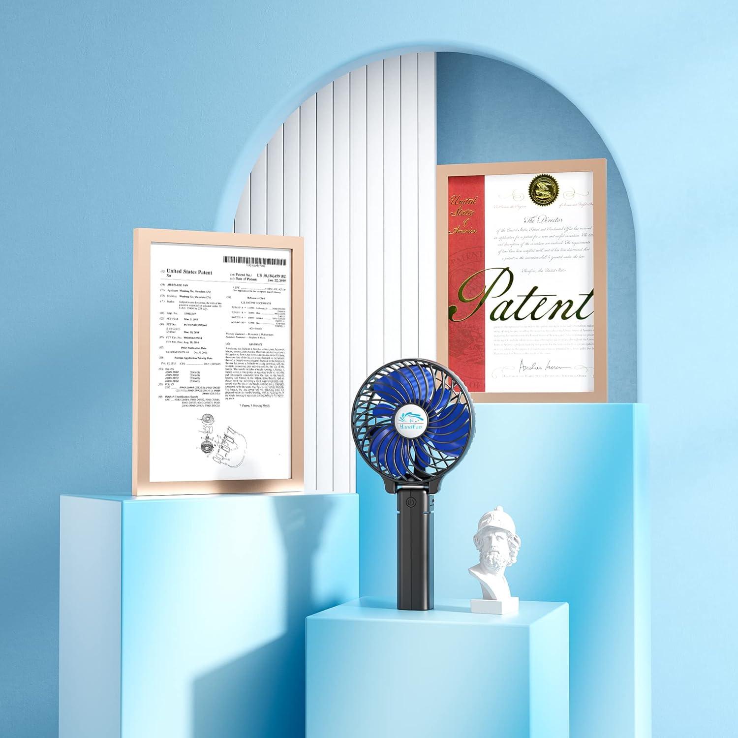 Ventilador de Mano Portátil HandFan 2000mAh Plegable USB Negro/Azul