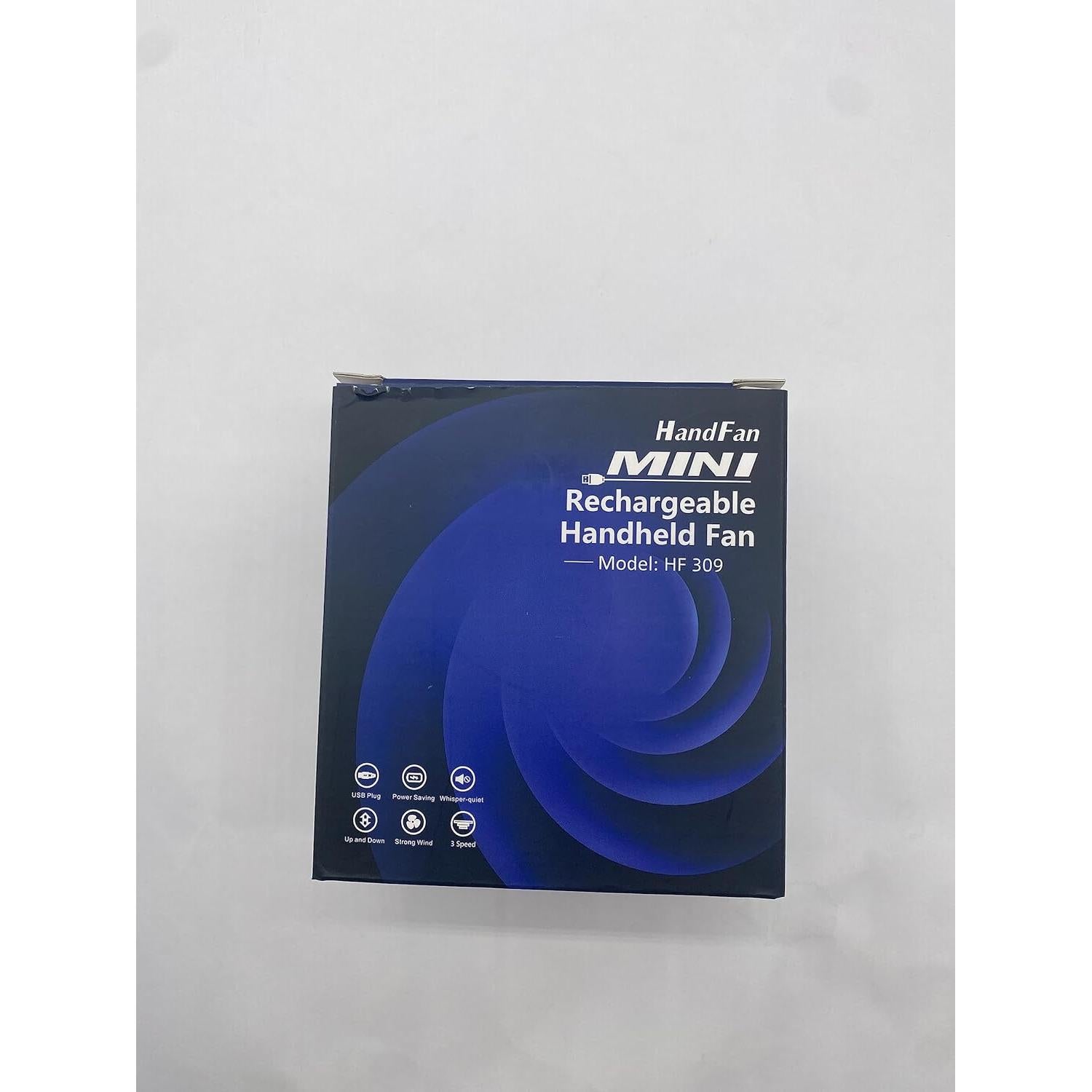 Ventilador de Mano Portátil HandFan 2000mAh Plegable USB Negro/Azul