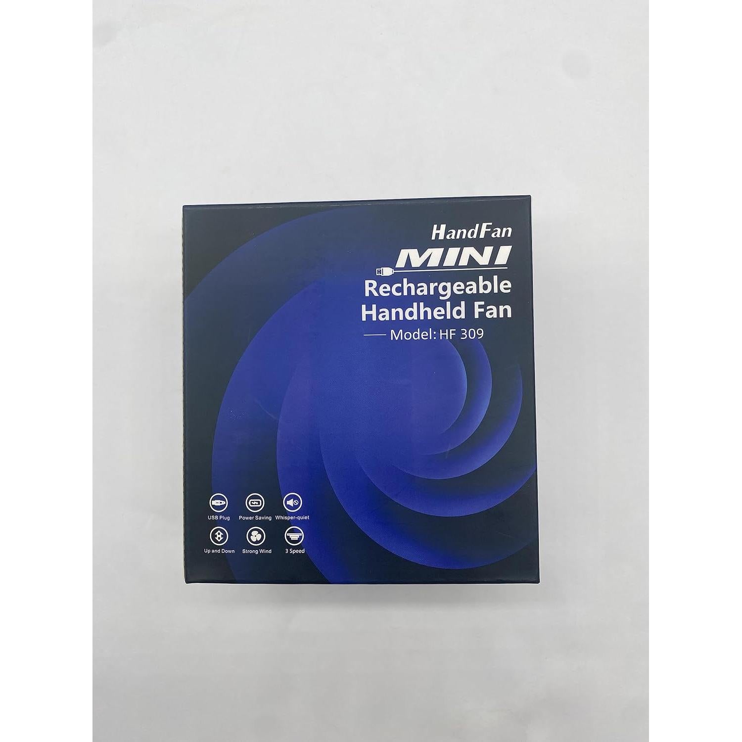 Ventilador de Mano Portátil HandFan 2000mAh Plegable USB Negro/Azul