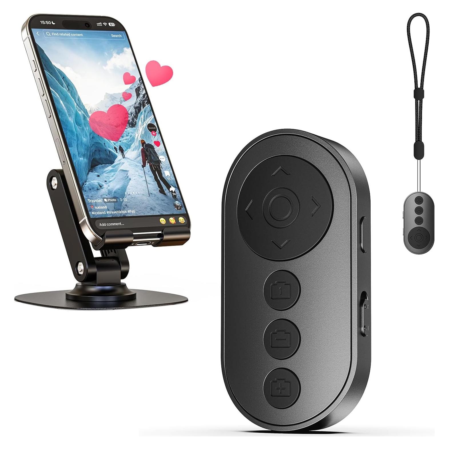 Control Remoto Bluetooth para TikTok y Kindle PakWizz - Negro