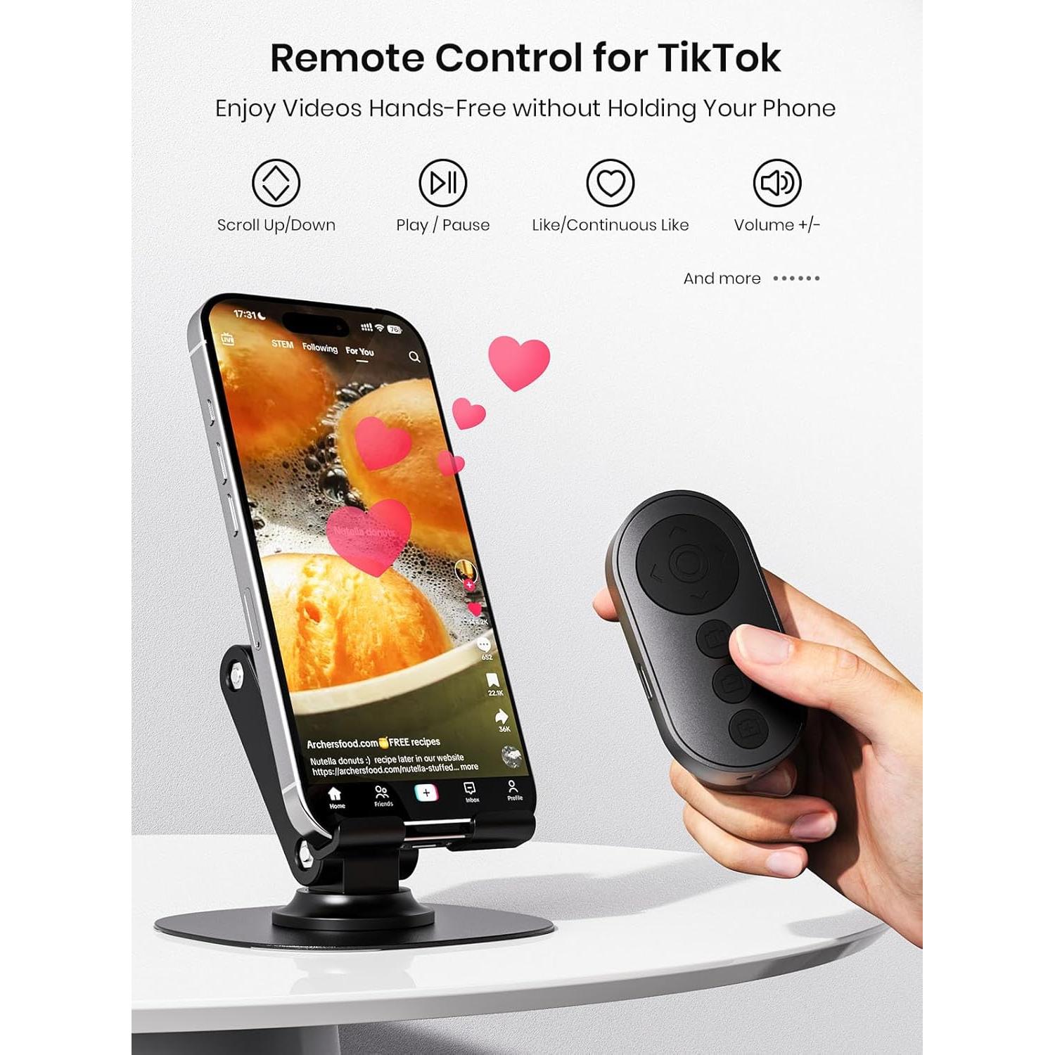 Control Remoto Bluetooth para TikTok y Kindle PakWizz - Negro