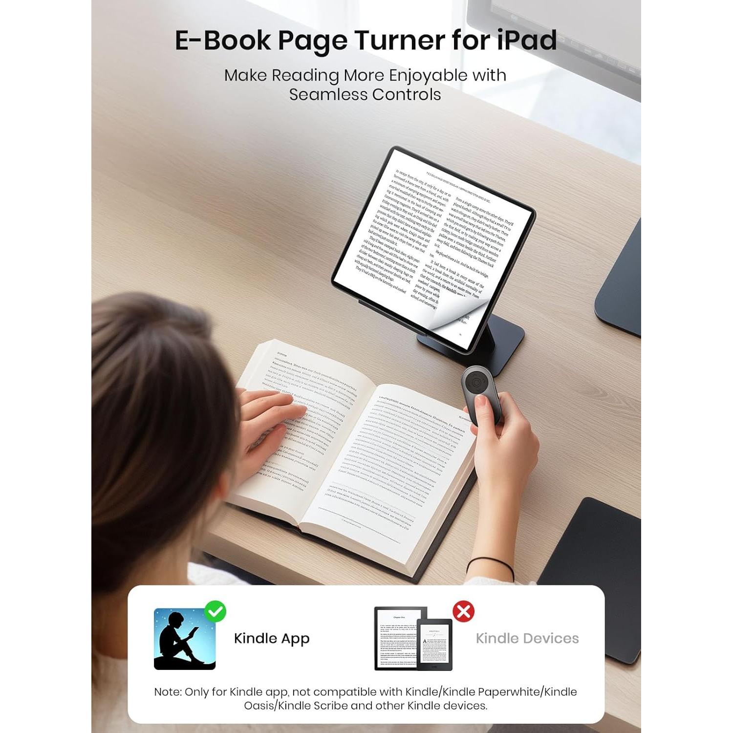 Control Remoto Bluetooth para TikTok y Kindle PakWizz - Negro