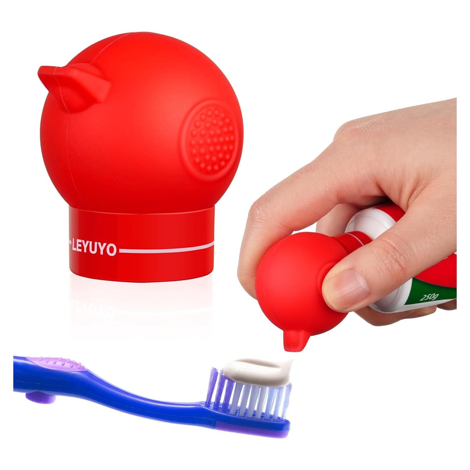 Dispensador de Pasta de Dientes Silicona LEYUYO Rojo 1 Unidad