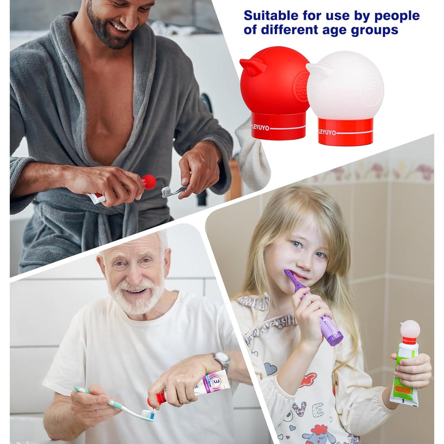 Dispensador de Pasta de Dientes Silicona LEYUYO Rojo 1 Unidad