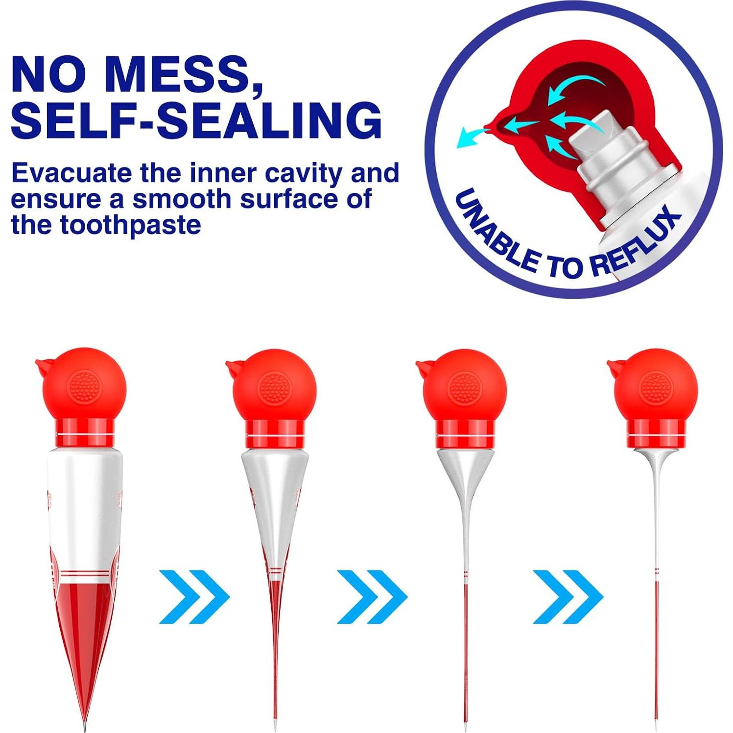 Dispensador de Pasta de Dientes Silicona LEYUYO Rojo 1 Unidad