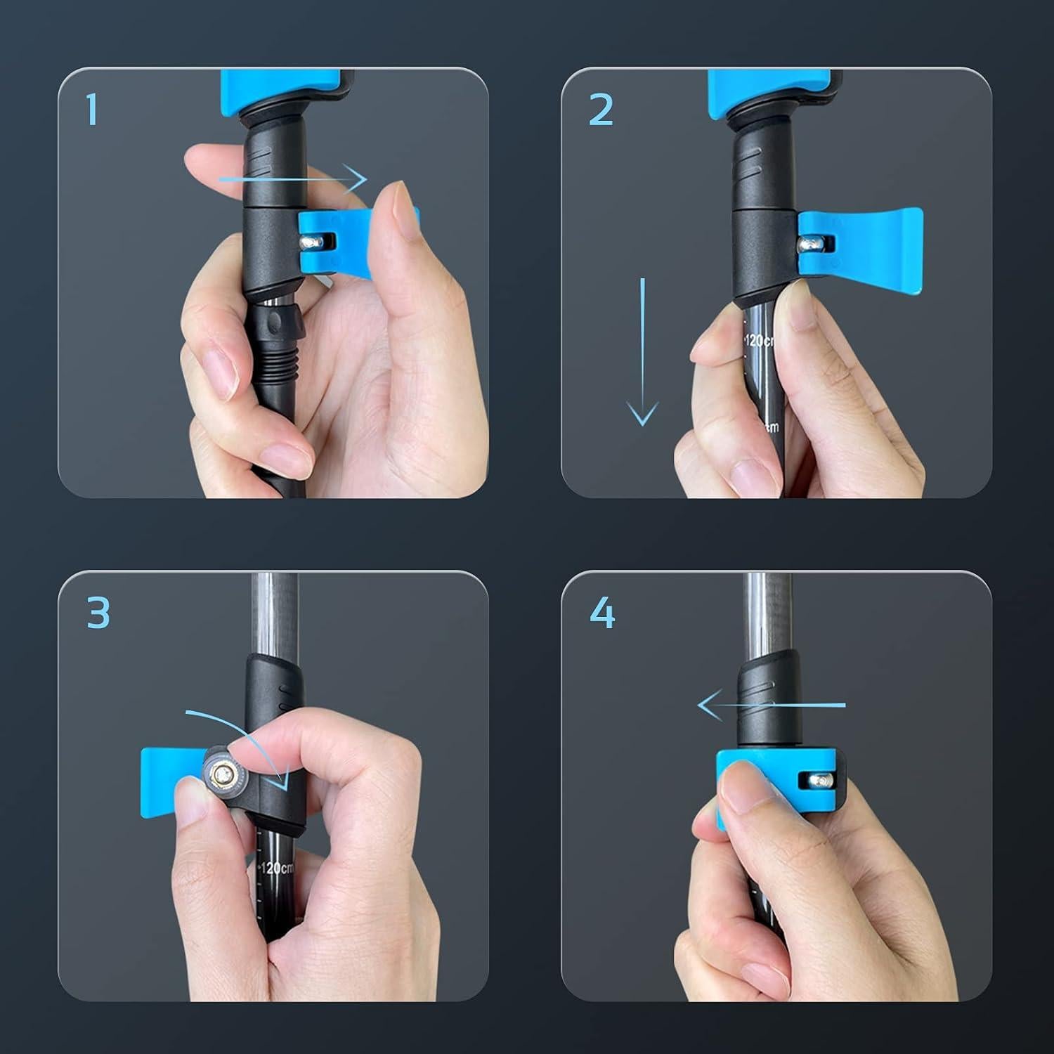 Bastones de Senderismo TheFitLife de Fibra de Carbono 135 cm