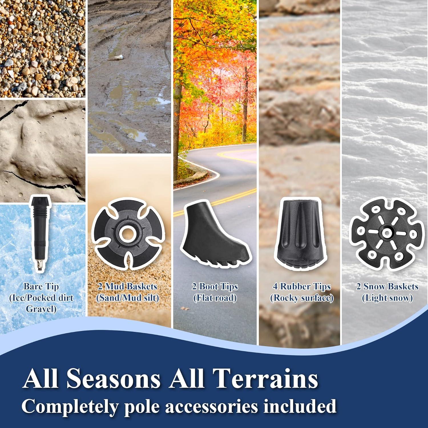 Bastones de Senderismo TheFitLife de Fibra de Carbono 135 cm