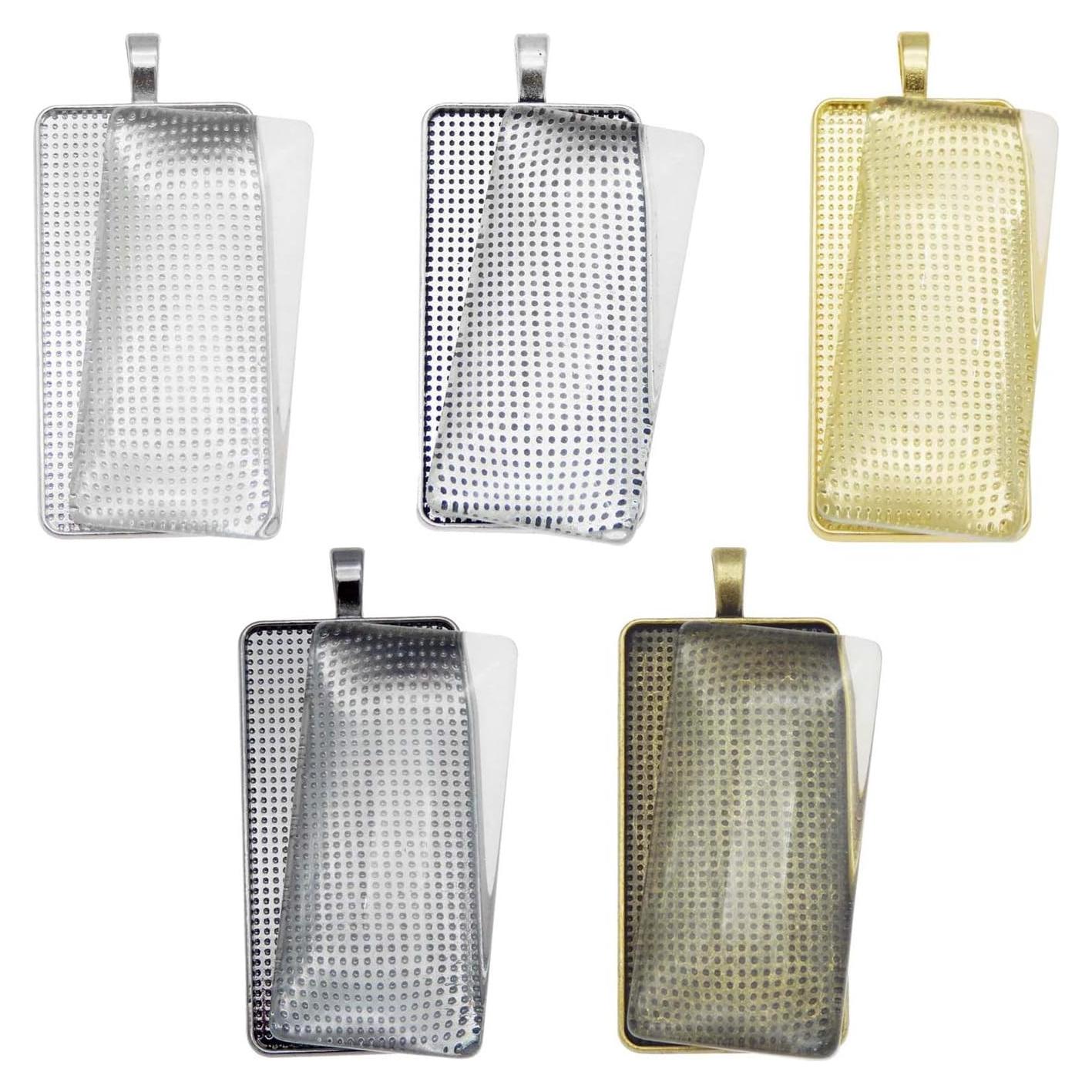 Kit 10 Sets Bandejas Colgantes Bezel Aleación Joyería DIY