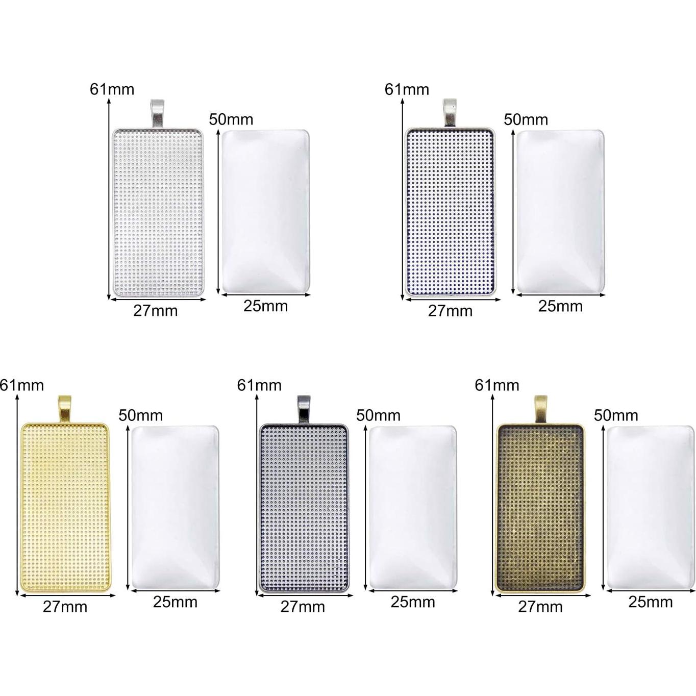 Kit 10 Sets Bandejas Colgantes Bezel Aleación Joyería DIY