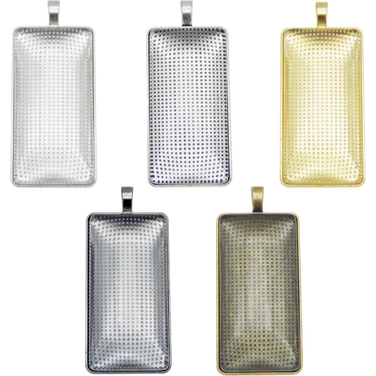 Kit 10 Sets Bandejas Colgantes Bezel Aleación Joyería DIY