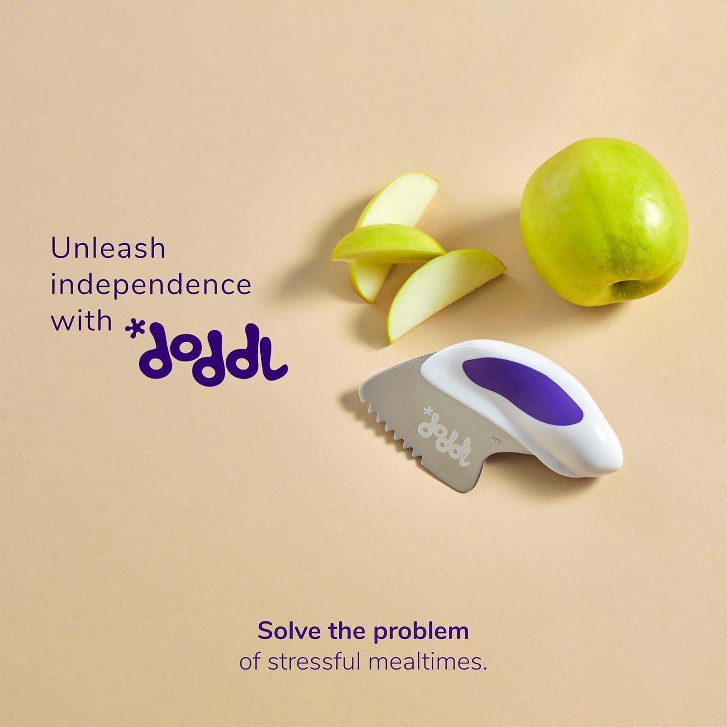 Juego de Cubiertos Doddl para Niños Pequeños - Acero Inoxidable, 3 Piezas, Apto para Lavavajillas, Color Magenta