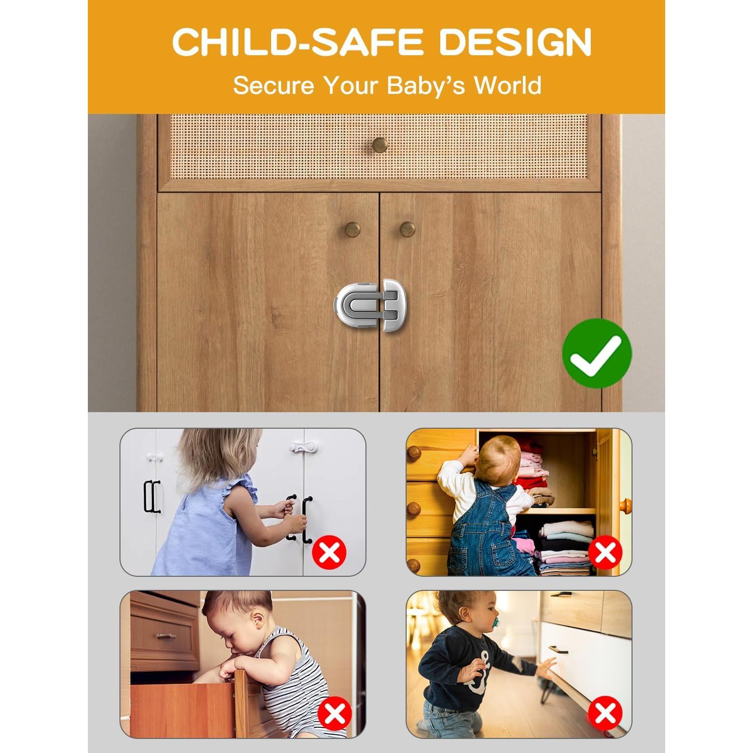 Kit de Cerraduras a Prueba de Niños TapyTry - 2 Paquetes Gris