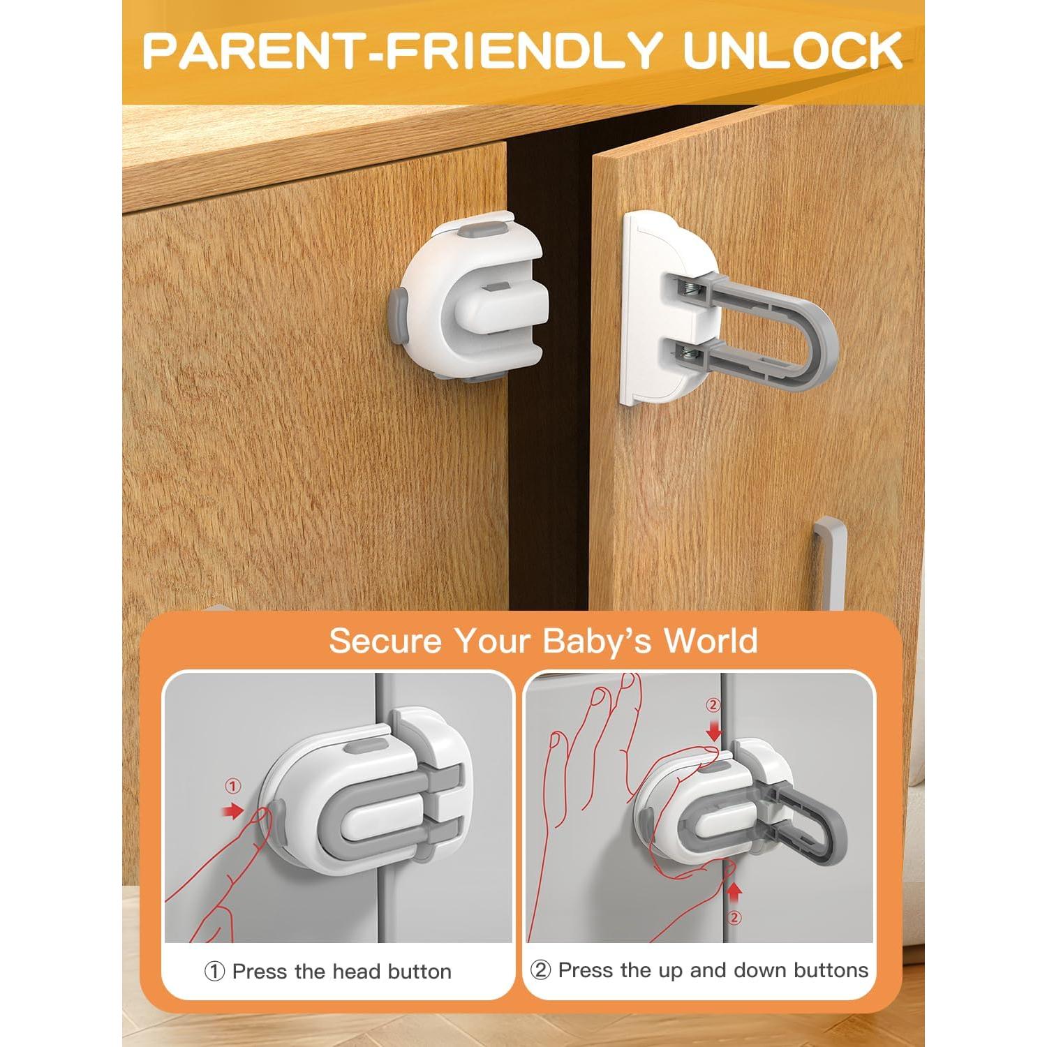 Kit de Cerraduras a Prueba de Niños TapyTry - 2 Paquetes Gris