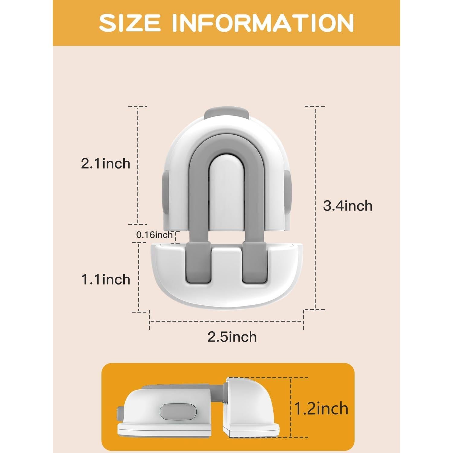 Kit de Cerraduras a Prueba de Niños TapyTry - 2 Paquetes Gris