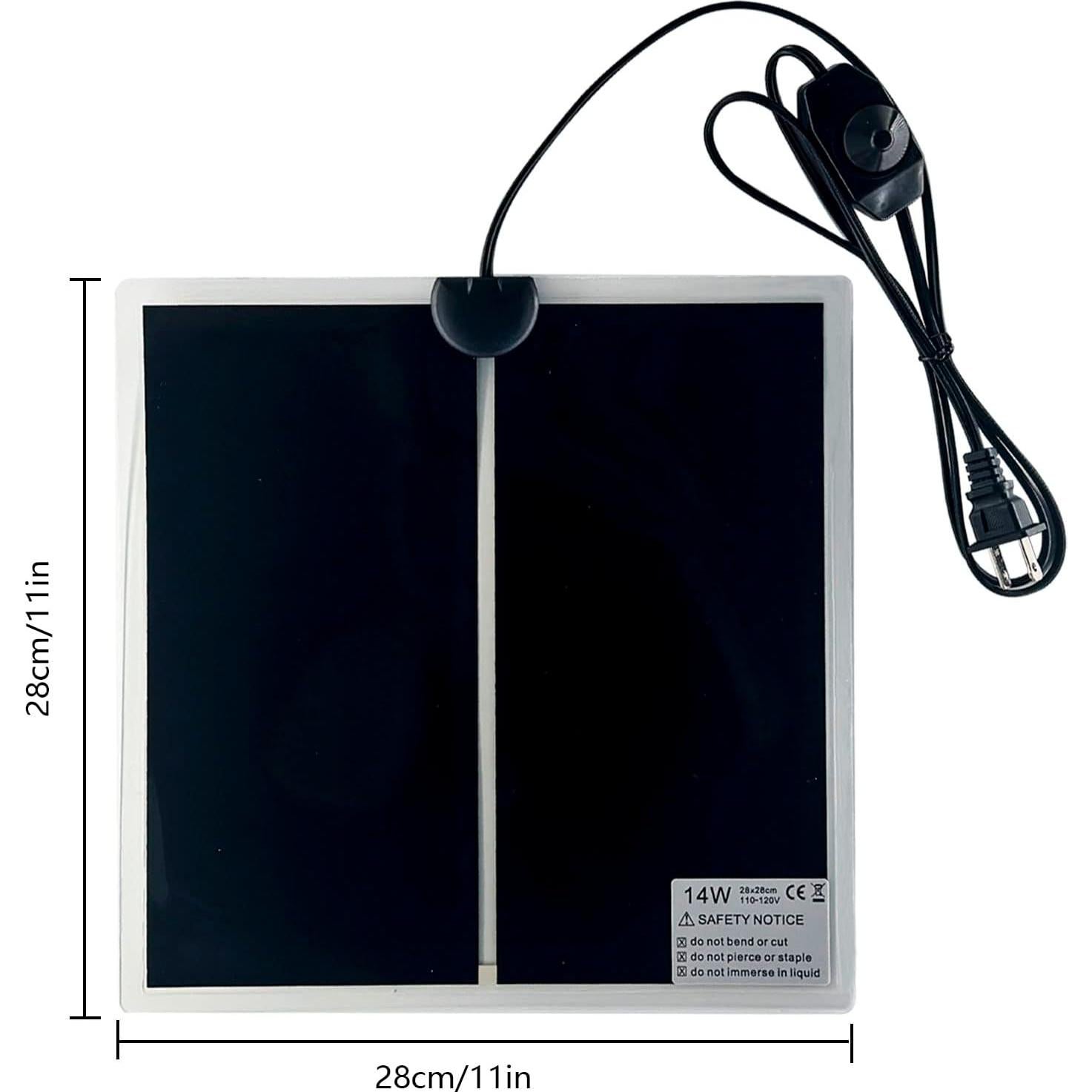 Alfombrilla Térmica para Reptiles FIPASEN 14W 28x28 cm 2PCS