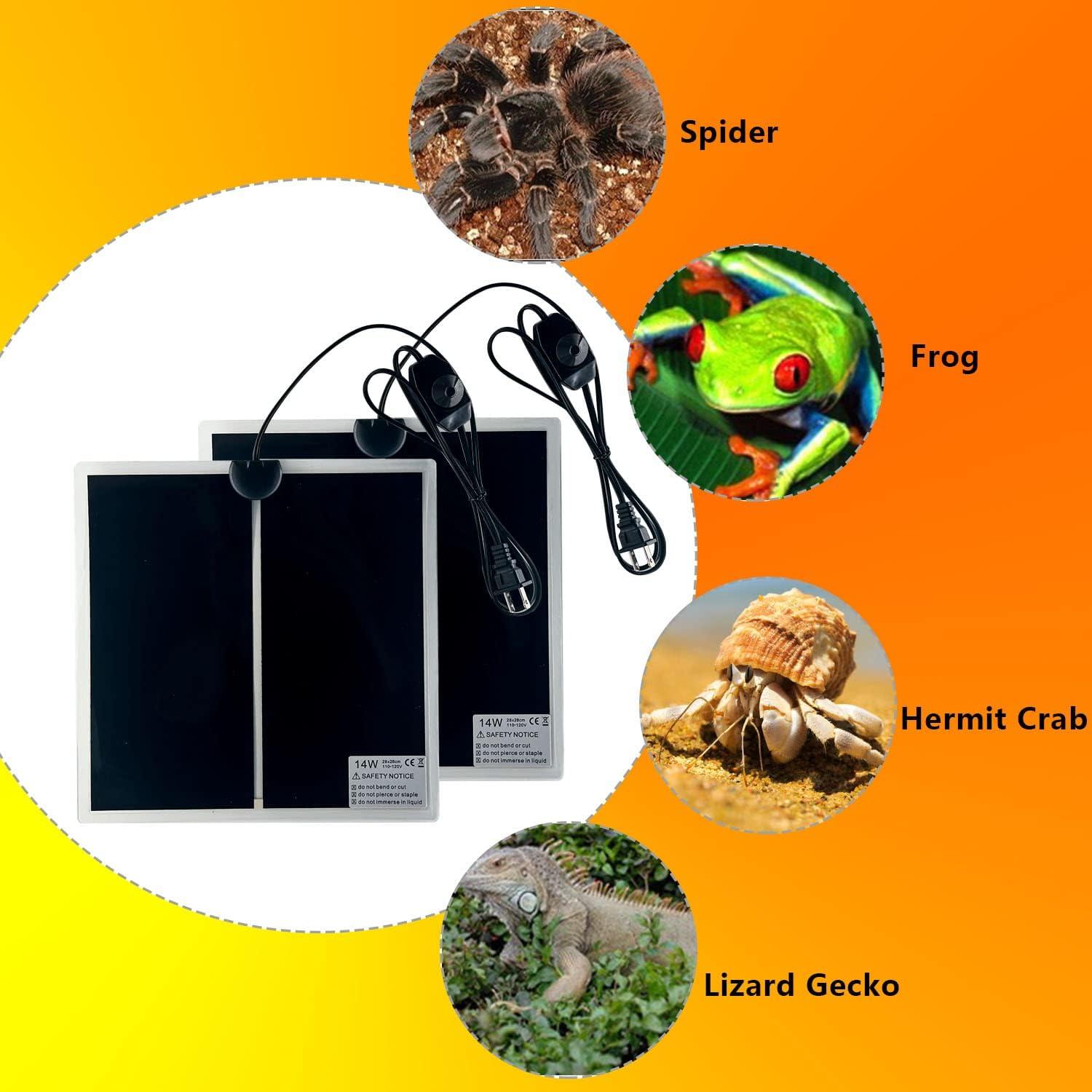 Alfombrilla Térmica para Reptiles FIPASEN 14W 28x28 cm 2PCS