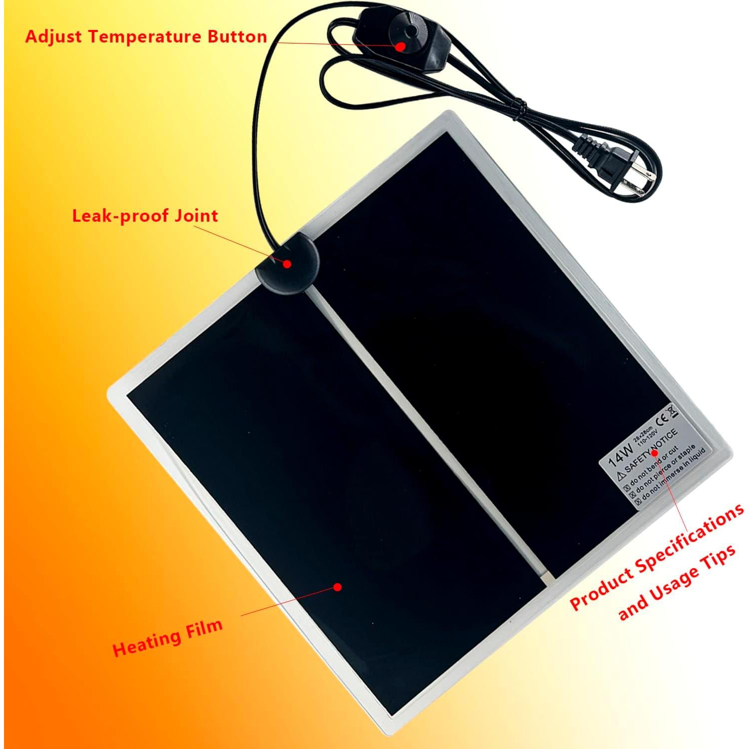 Alfombrilla Térmica para Reptiles FIPASEN 14W 28x28 cm 2PCS