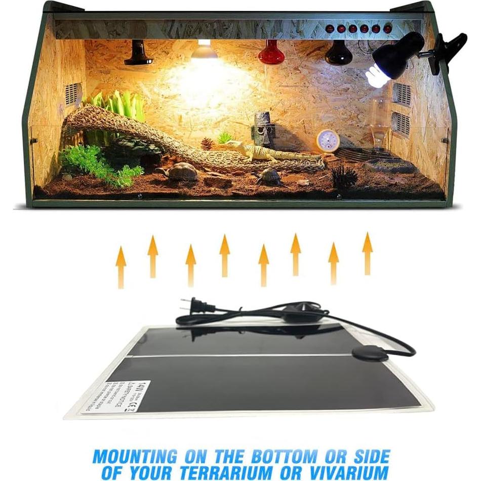 Alfombrilla Térmica para Reptiles FIPASEN 14W 28x28 cm 2PCS