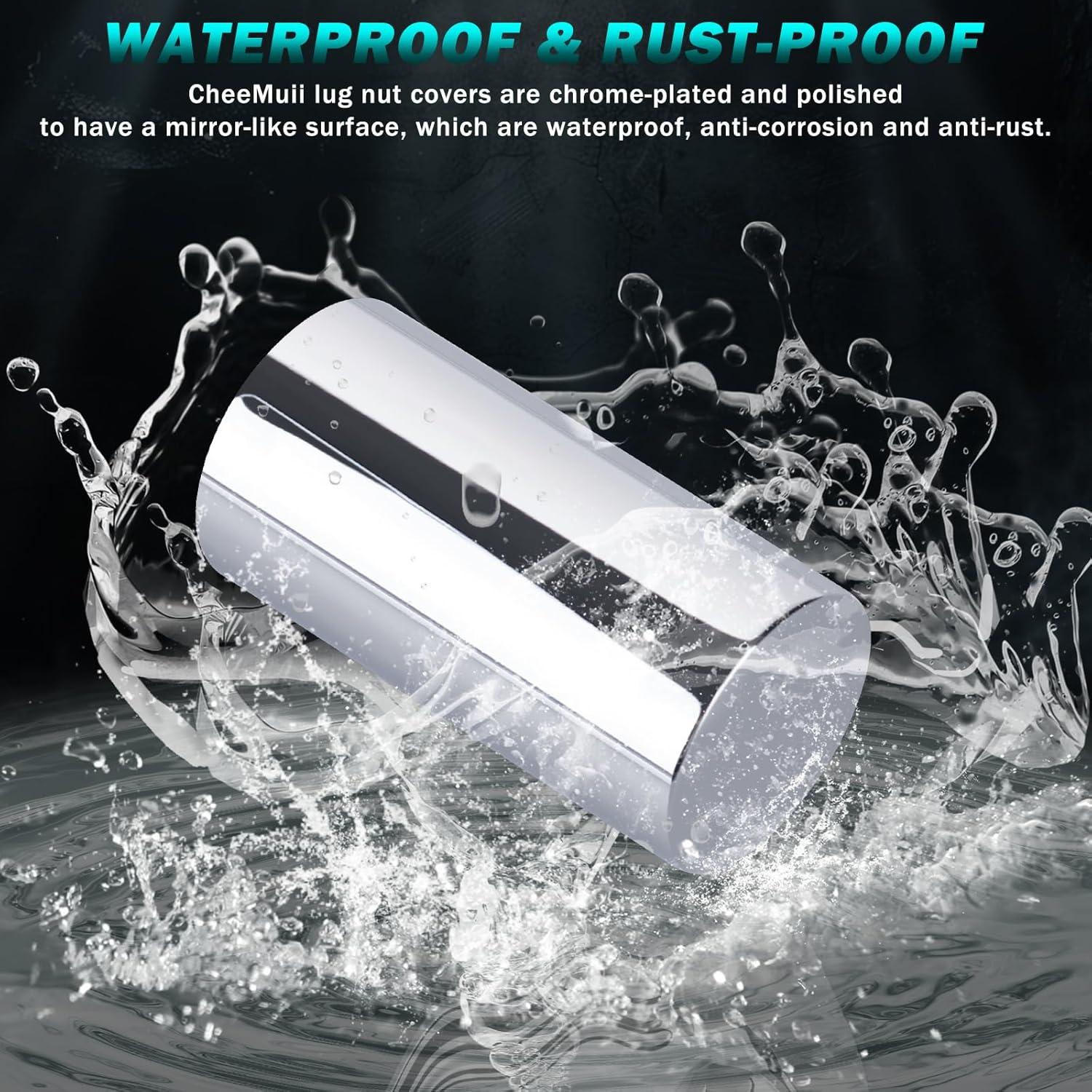 Kit de 45 Cubiertas de Tuercas CheeMuii 33mm Cromadas