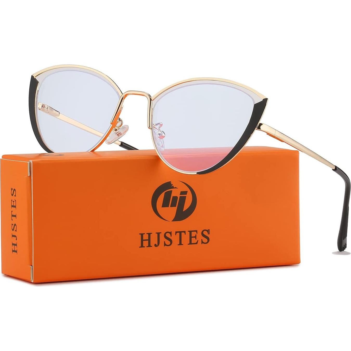 Gafas de luz azul HJSTES para mujeres, estilo gato, marco metal